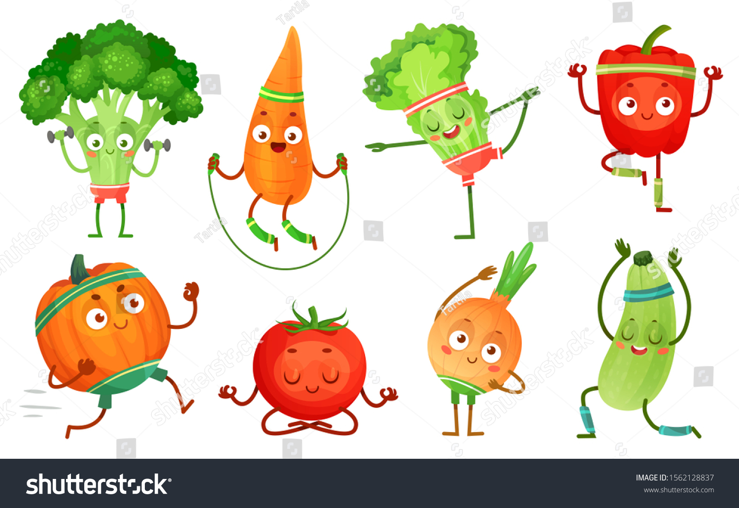 Персонажи фрукты и овощи