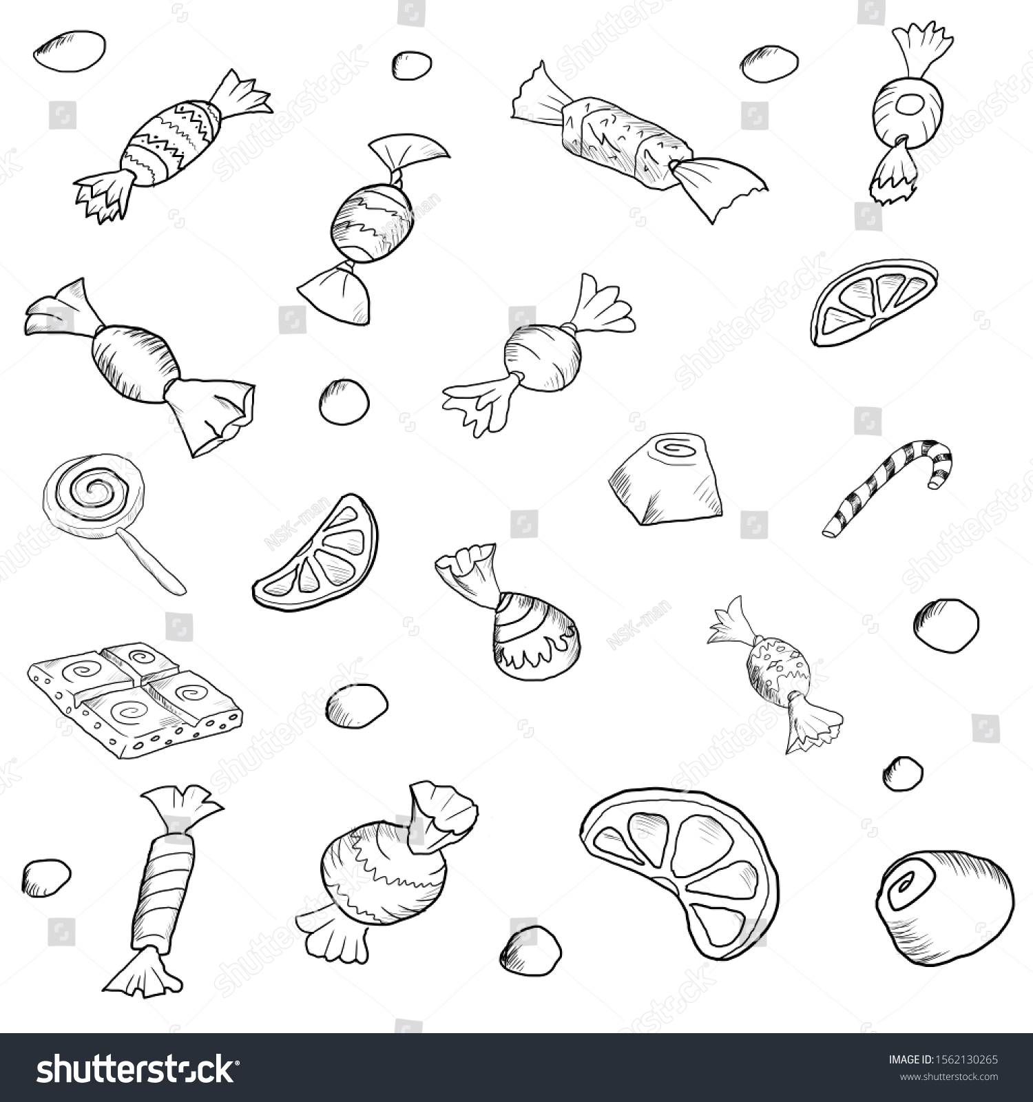 Many Sweets Candy Rain Background Stock Illustration 1562130265 ...