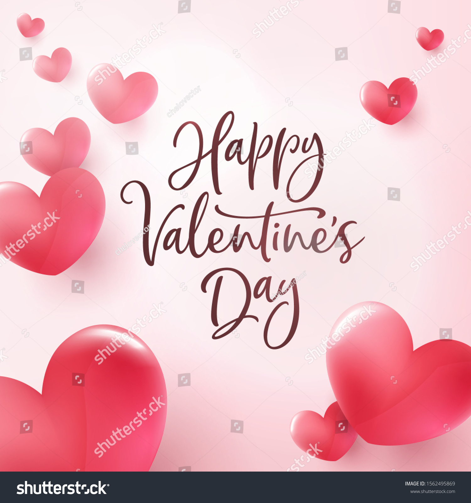 Happy Valentines Day Greeting Card Volume Stock Vector (Royalty Free ...