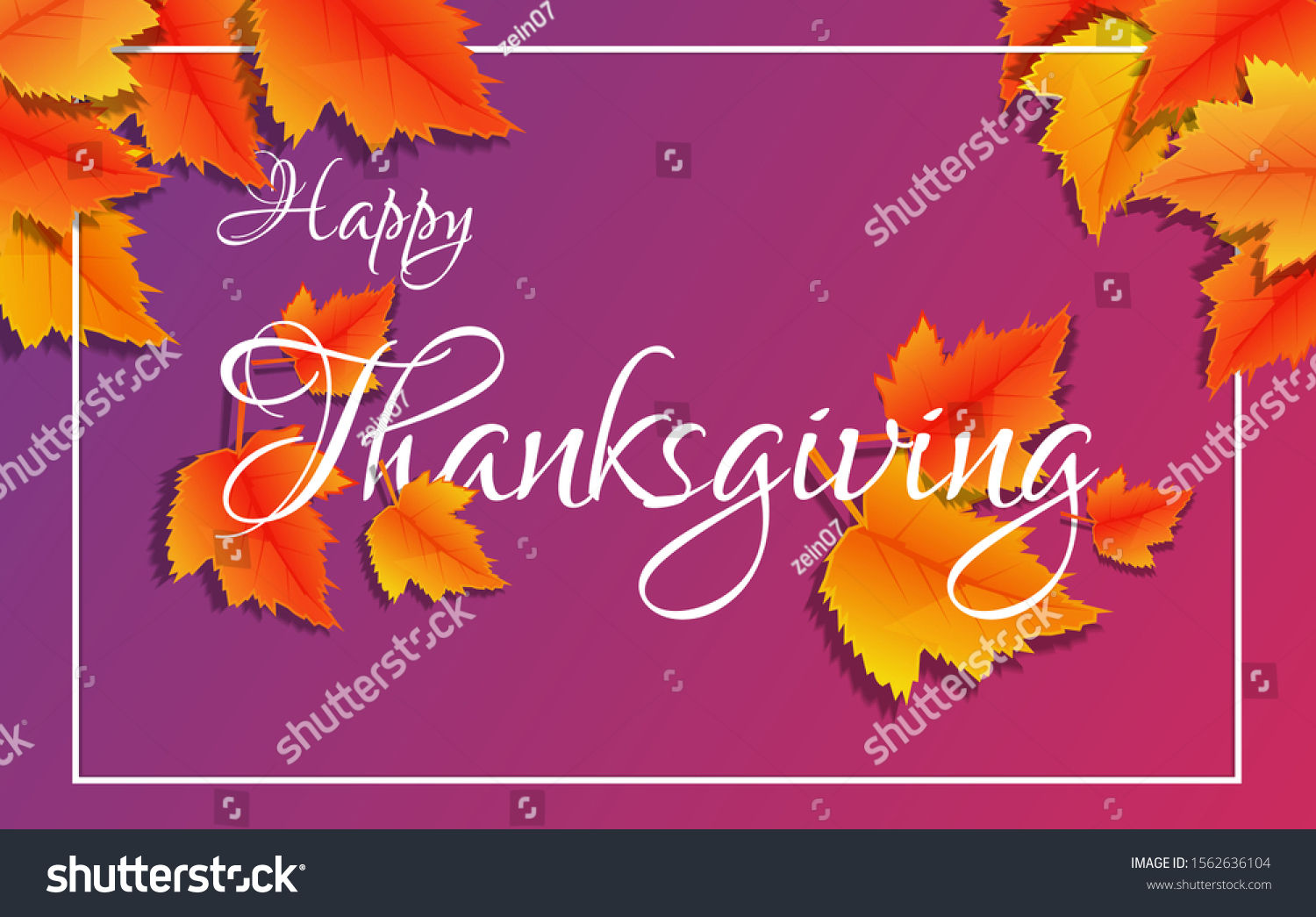 Thanksgiving Holiday Banner Congratulation Text Autumn Stock Vector