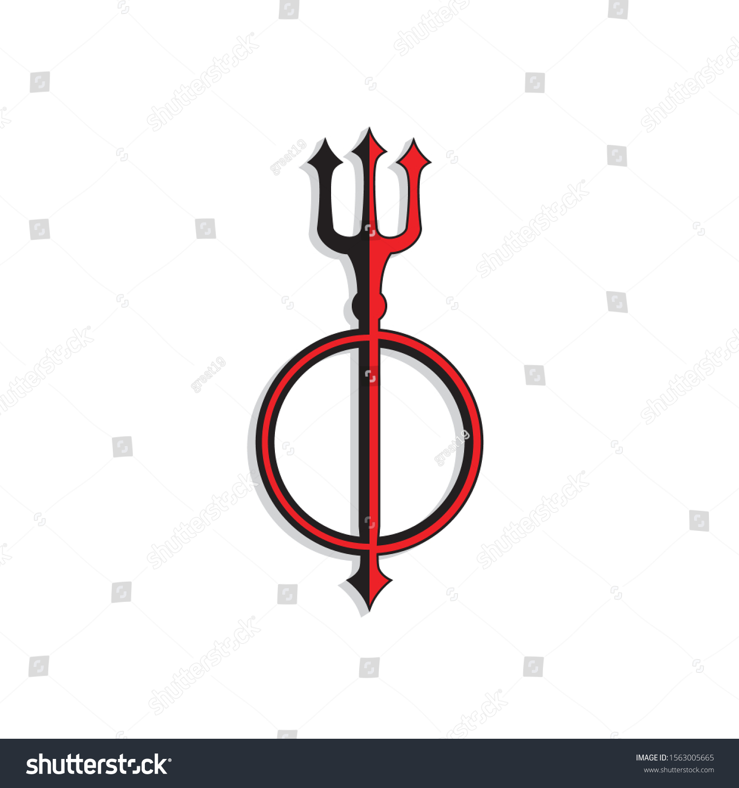 Mystical Trident Spear Weapon Circle Vector Stock Vector (Royalty Free ...