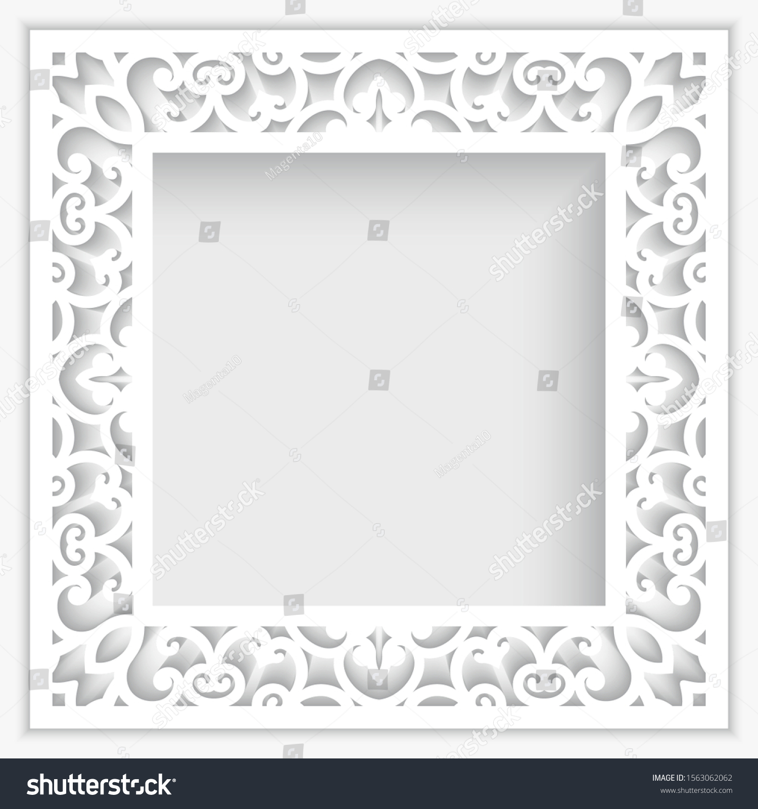 Square Photo Frame Ornate Border Pattern Stock Vector (Royalty Free ...