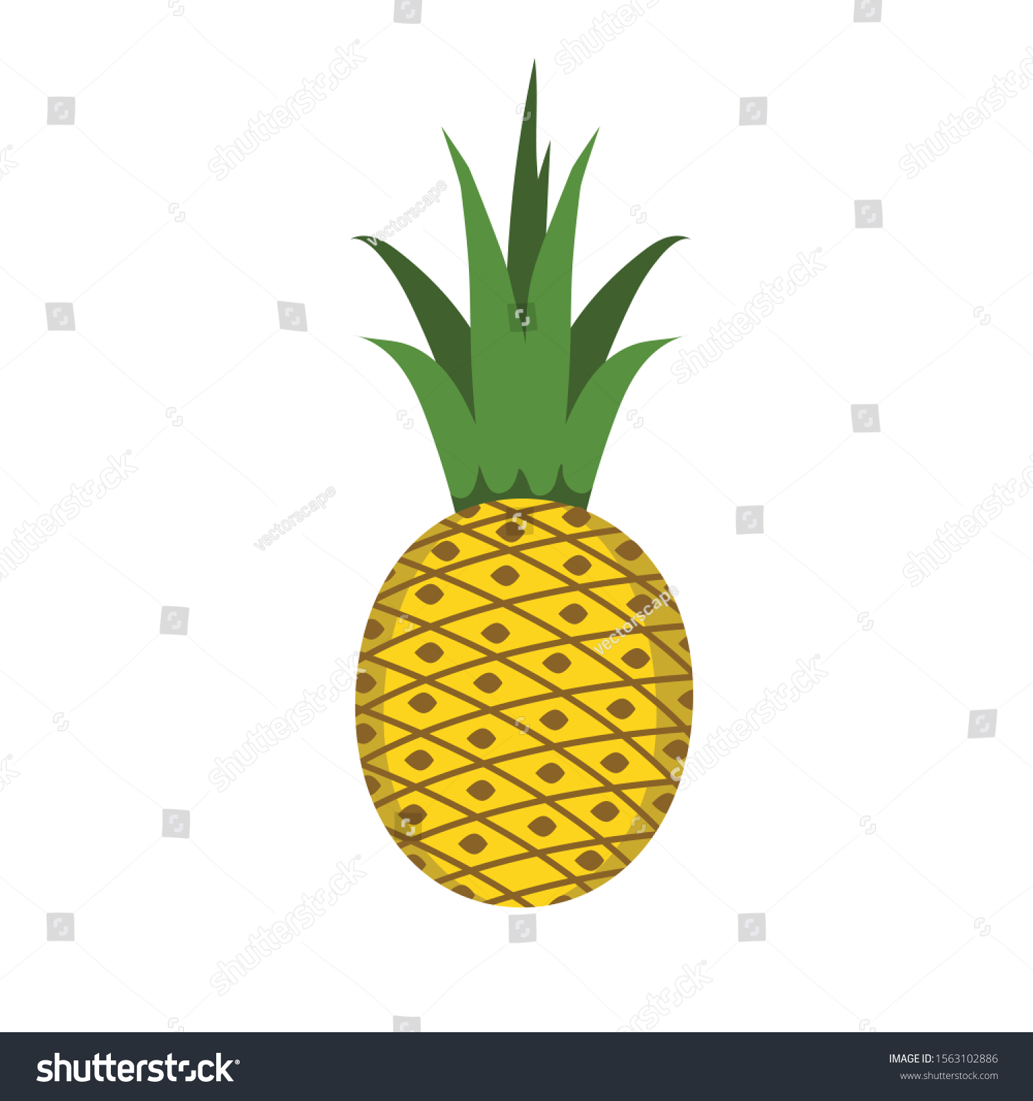 Pineaplle Clip Art Vector Illustration Stock Vector Royalty Free Shutterstock