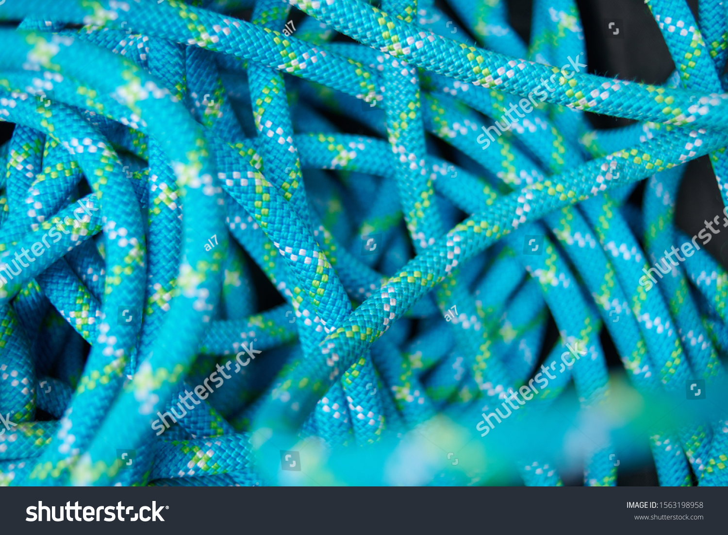 Hank Climbing Rope Texture Cyan Climbing Stock Photo 1563198958 ...