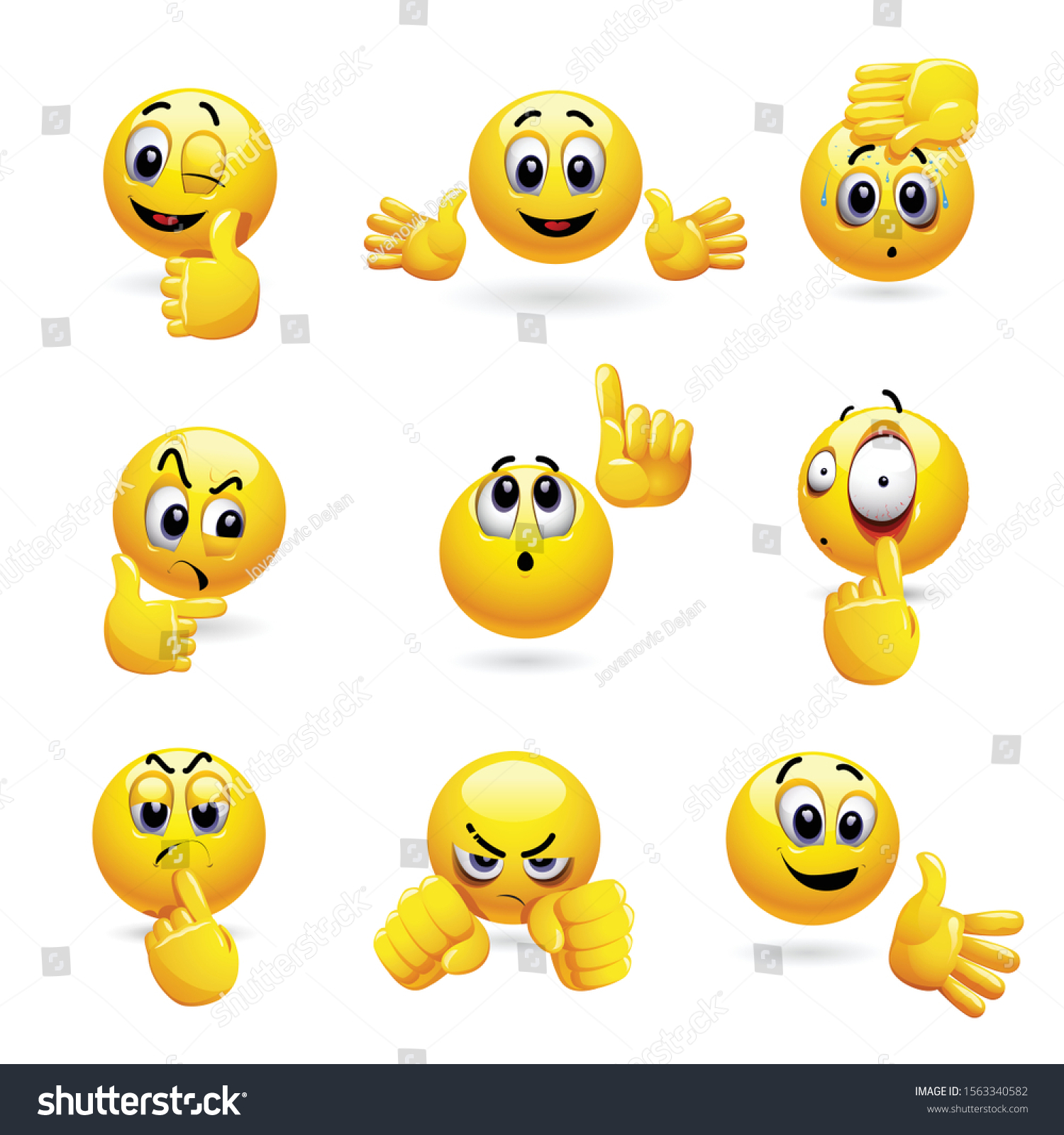 Vector Set Smiling Ball Icons Different Stock Vector (Royalty Free ...