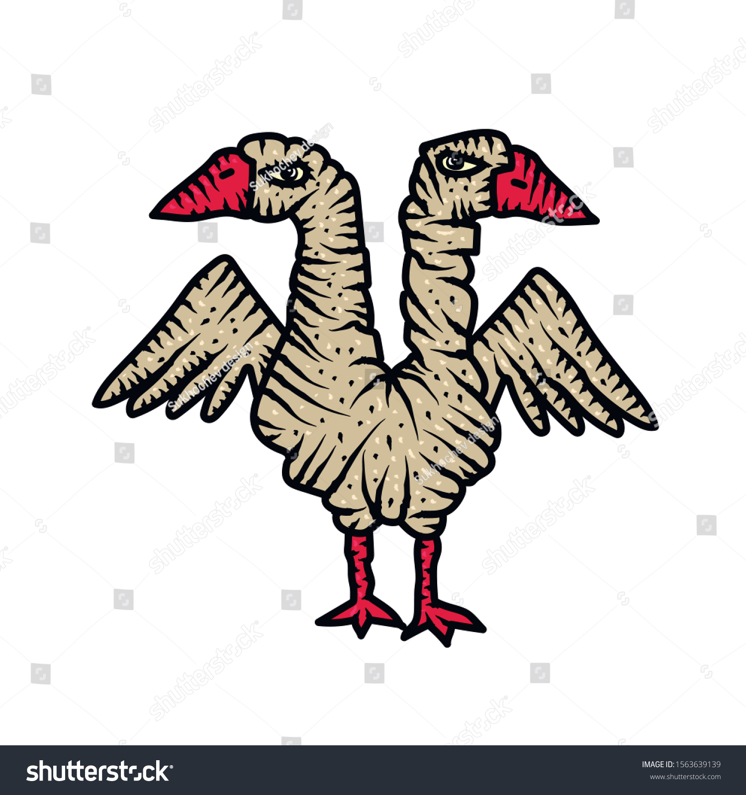 Angry Goose On White Background Vector Stock Vector (Royalty Free