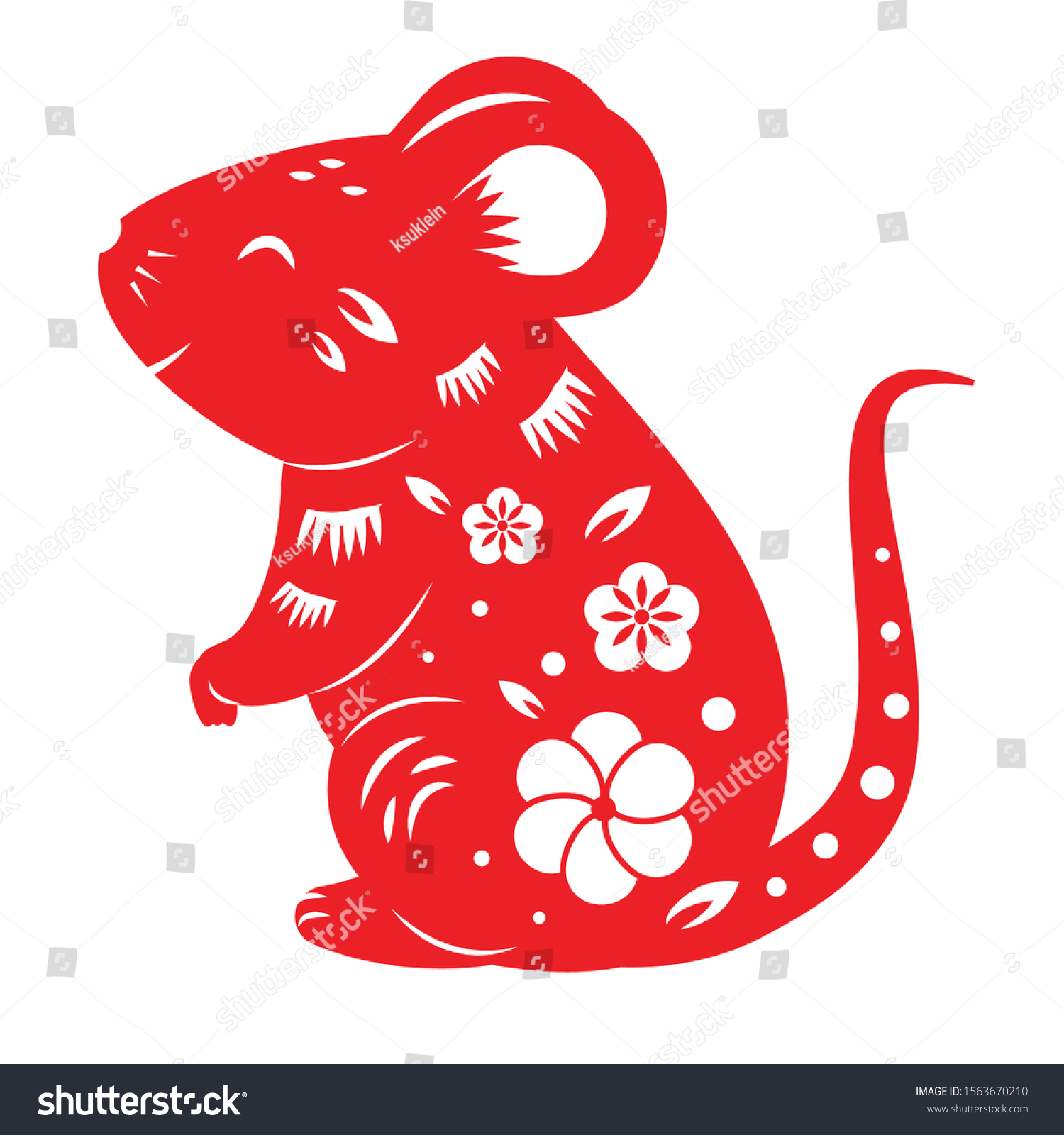 Rat Symbol Chinese New Year 2020 Stock Vector (Royalty Free) 1563670210 ...