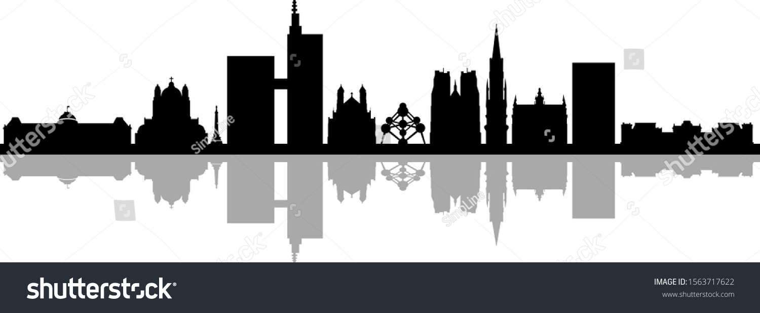 Brussels City Skyline Vector Silhouette Stock Vector (Royalty Free ...