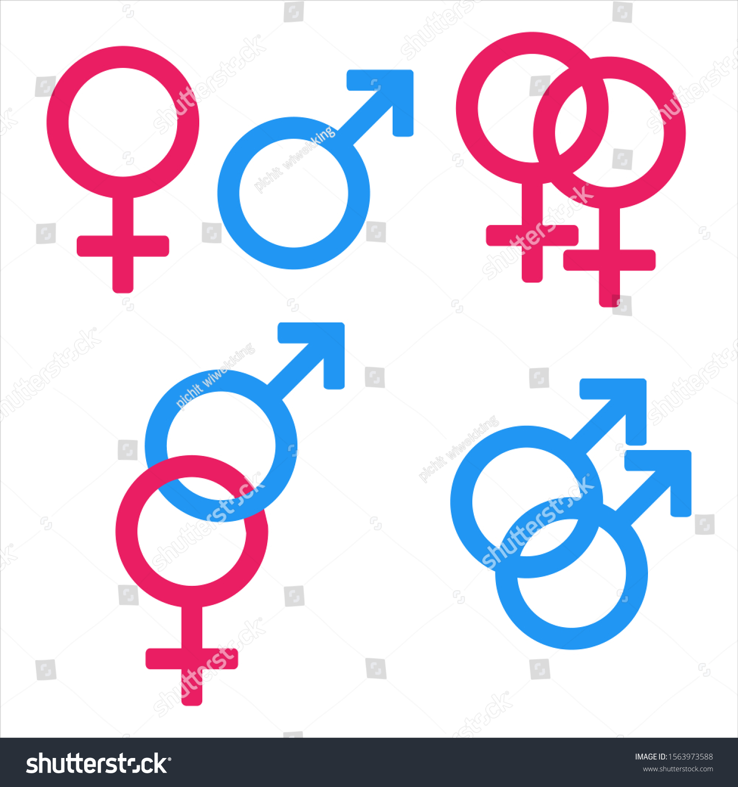 Sex Symbol Pink Female Blue Male Stock Vector Royalty Free 1563973588 Shutterstock