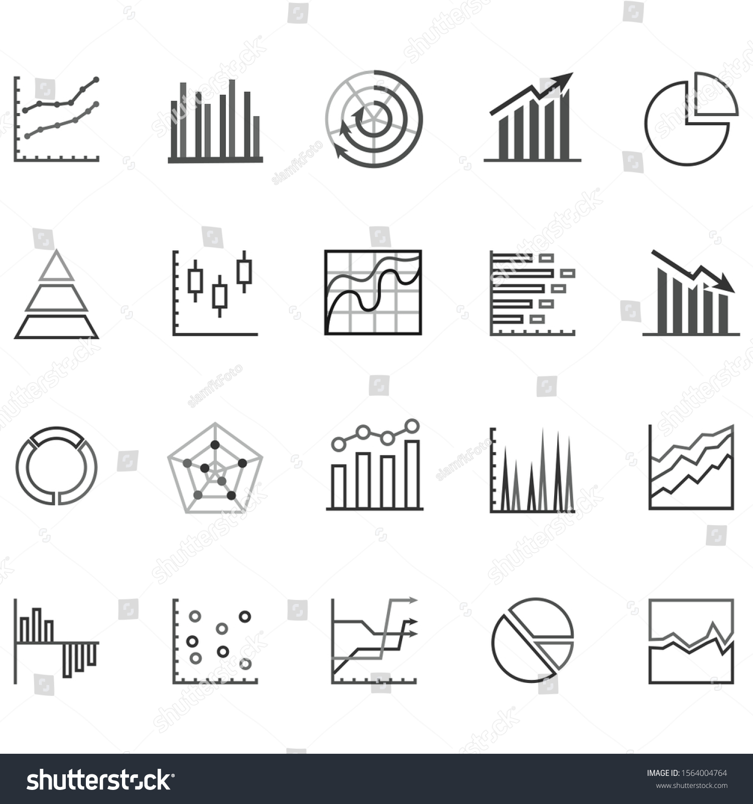 Set Chart Report Icon Statics Template Stock Vector (Royalty Free ...