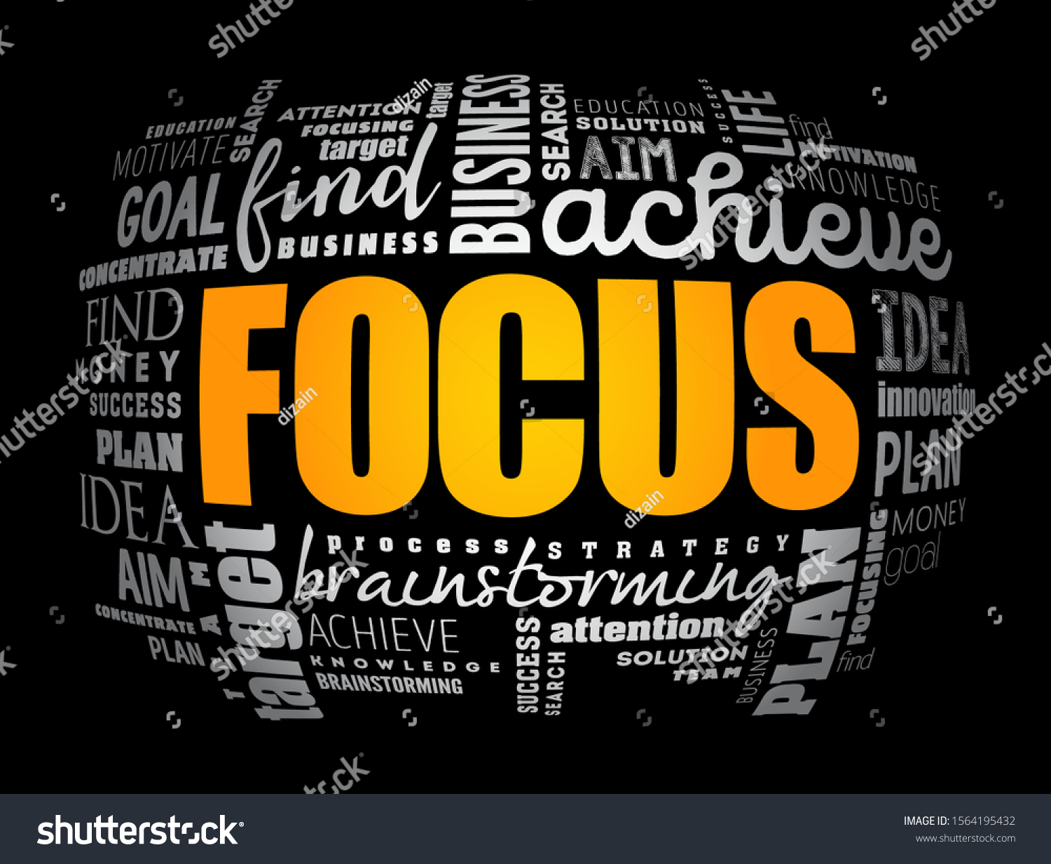 Focus Word Cloud Collage Business Concept Stock Vector (Royalty Free ...