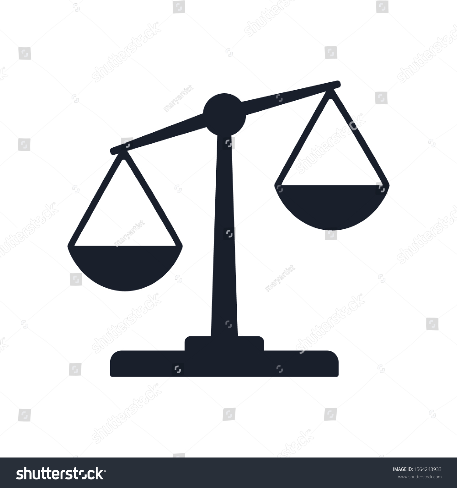 Justice Balance Scales Icon Design Isolated Stock Vector (Royalty Free