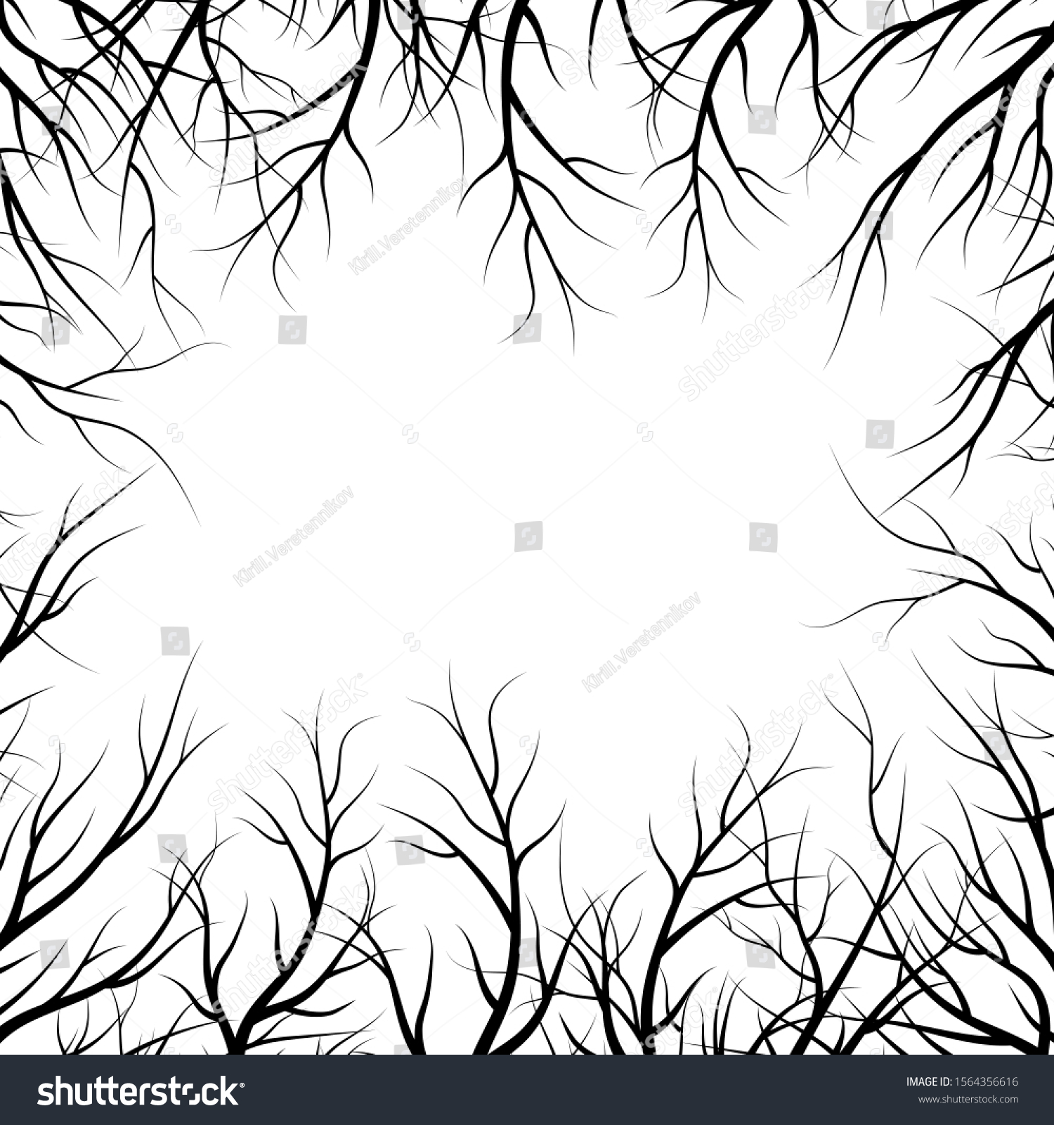 Tree Root Ornate Frame Autumn Border Stock Vector (Royalty Free ...