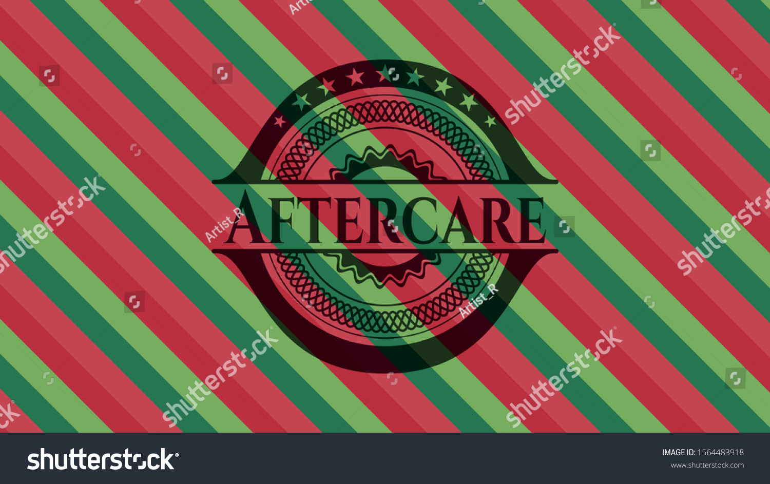 Aftercare Christmas Badge Vector Illustration Detailed Stock Vector