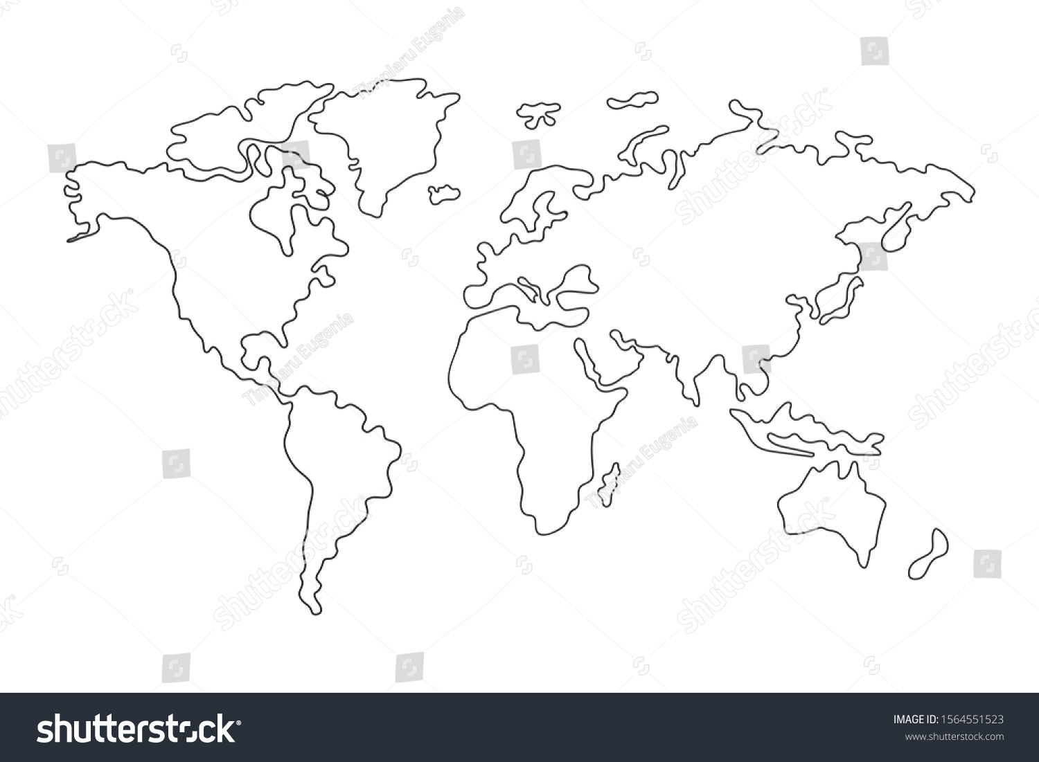 World Map Vector Illustration Isolated Stock Vector (Royalty Free ...