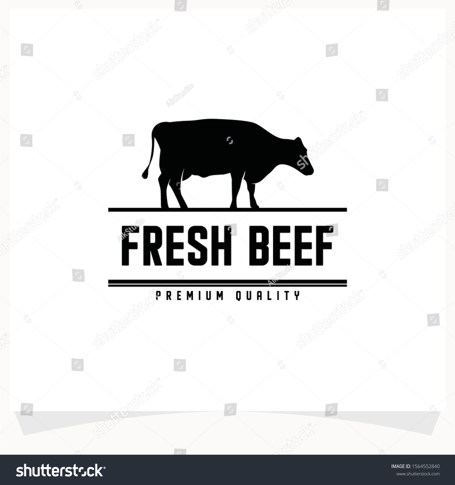 Butchery Shop Logo Design Template Cow Stock Vector (Royalty Free ...