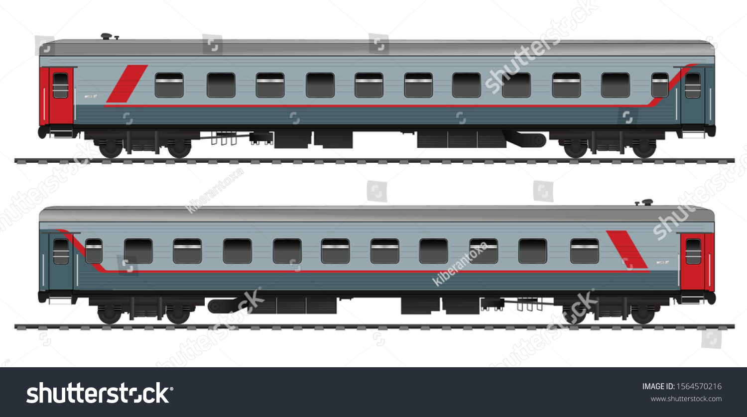 Russian Railway Carriage Passenger Train Cars Stock Vector (Royalty ...