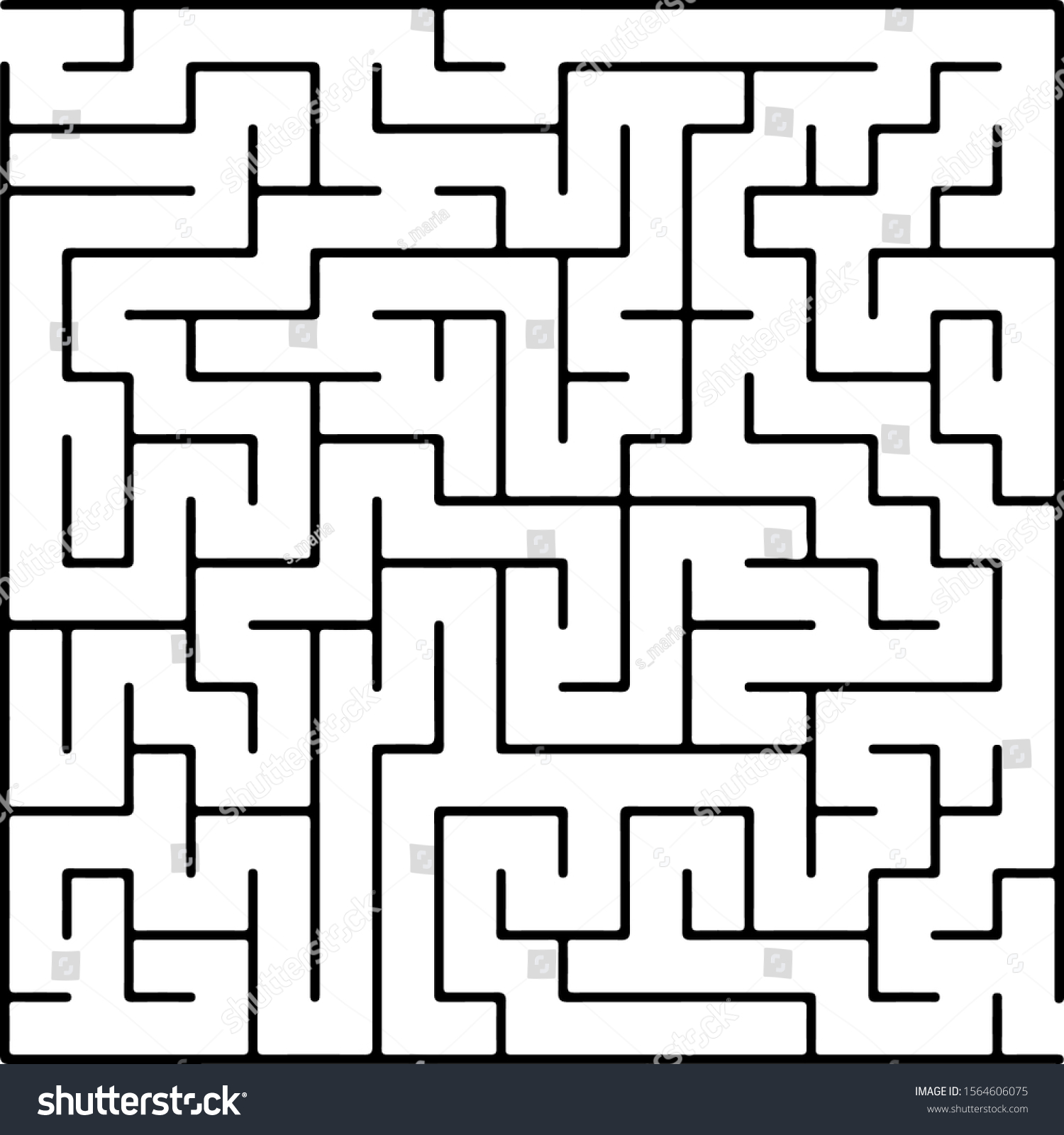 White Vector Template Black Maze Puzzle Stock Vector (Royalty Free ...