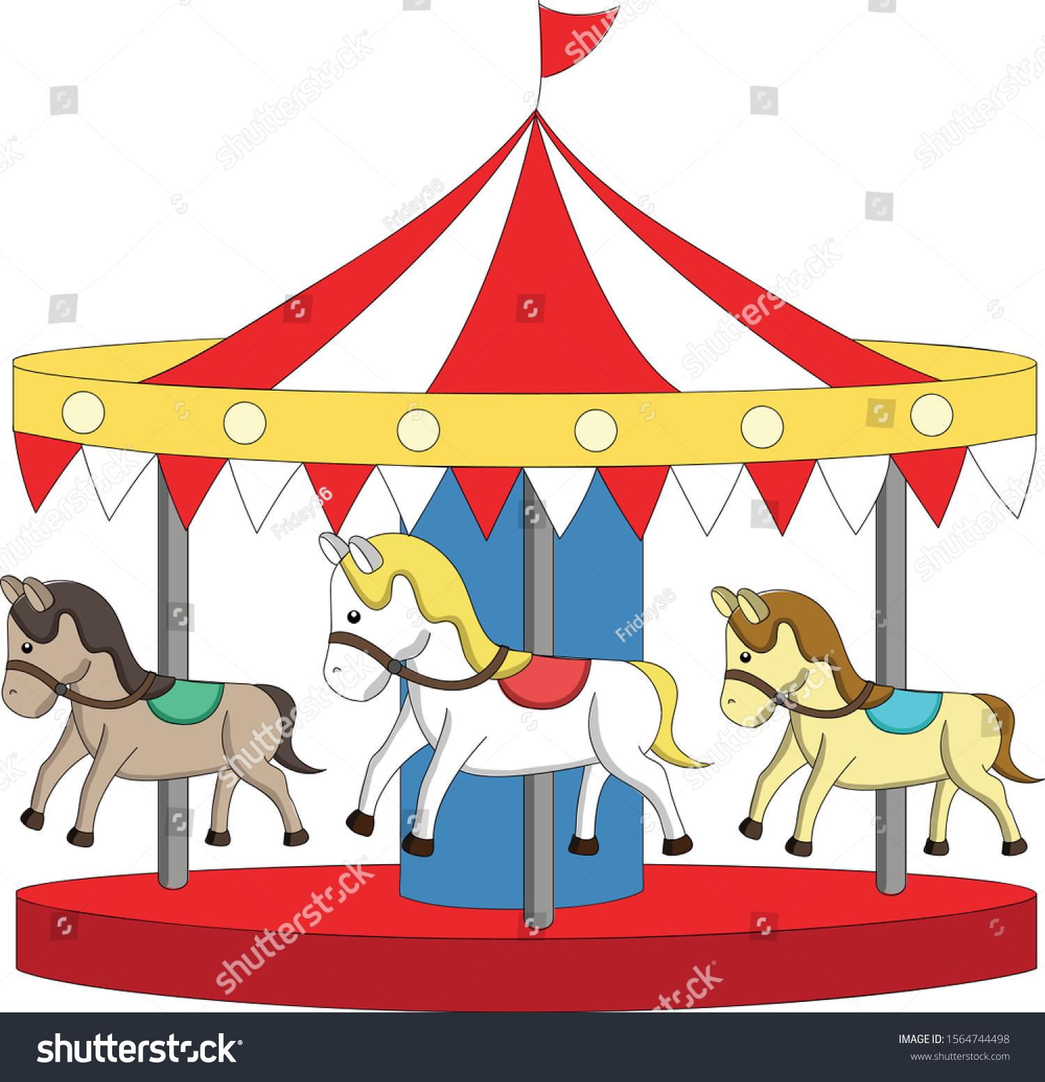 Merry Go Round Carniva Roundabout Carousel Stock Vector (Royalty Free ...