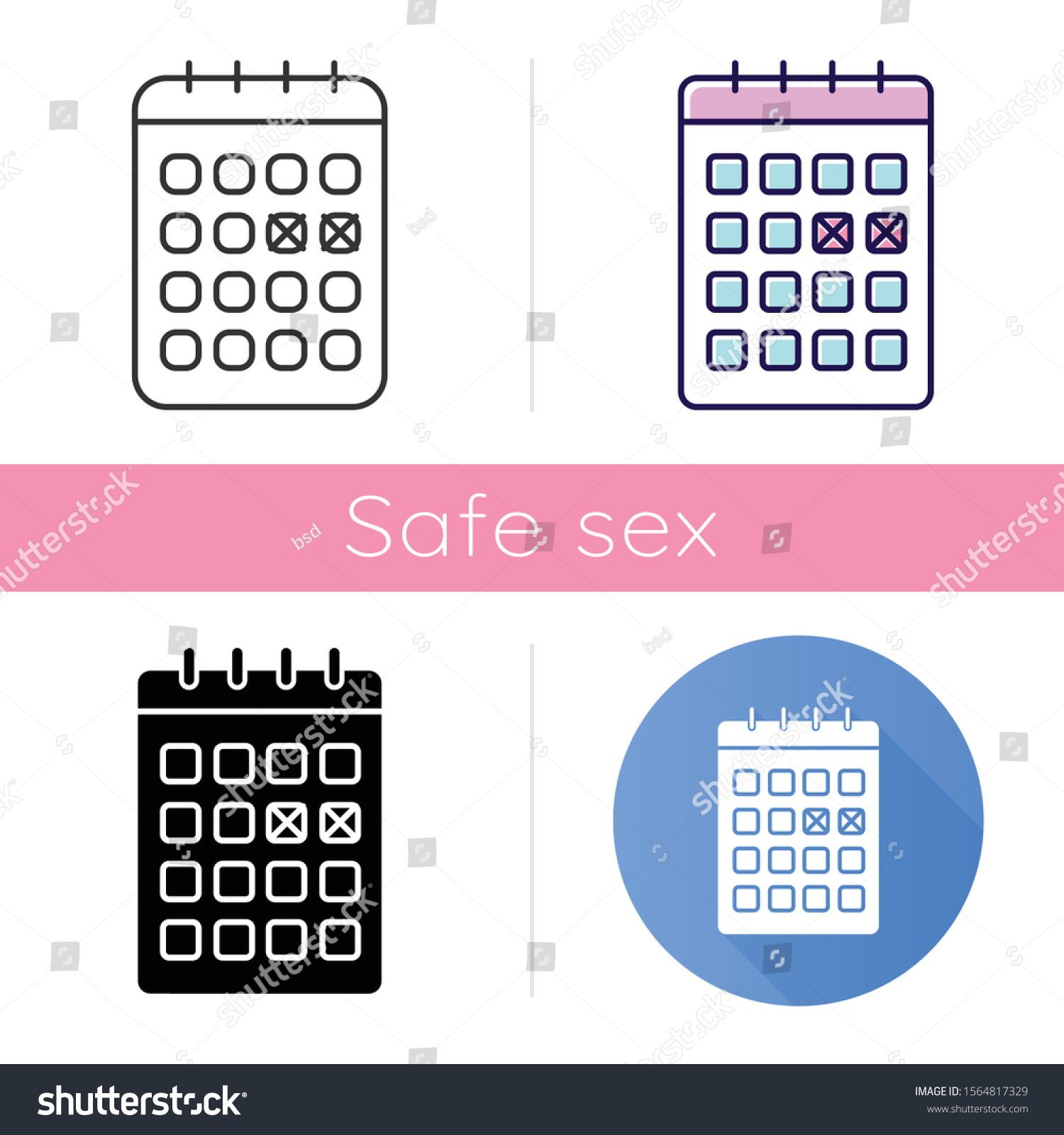 Calendar Method Icon Safe Sex Menstrual Stock Vector Royalty Free 1564817329 Shutterstock 8746