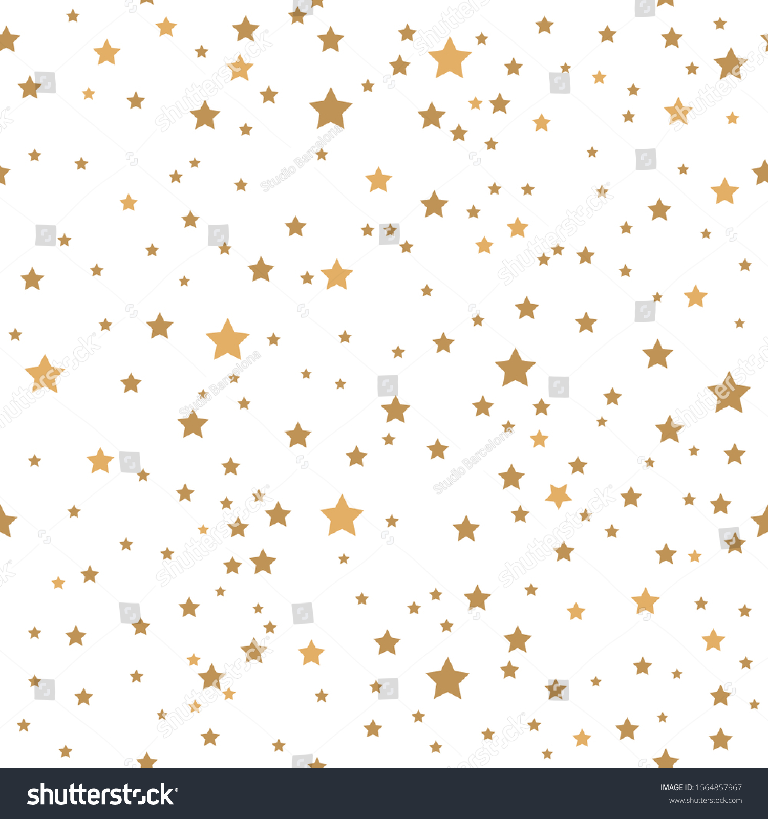 Gold Stars On White Background Seamless Stock Vector (Royalty Free ...