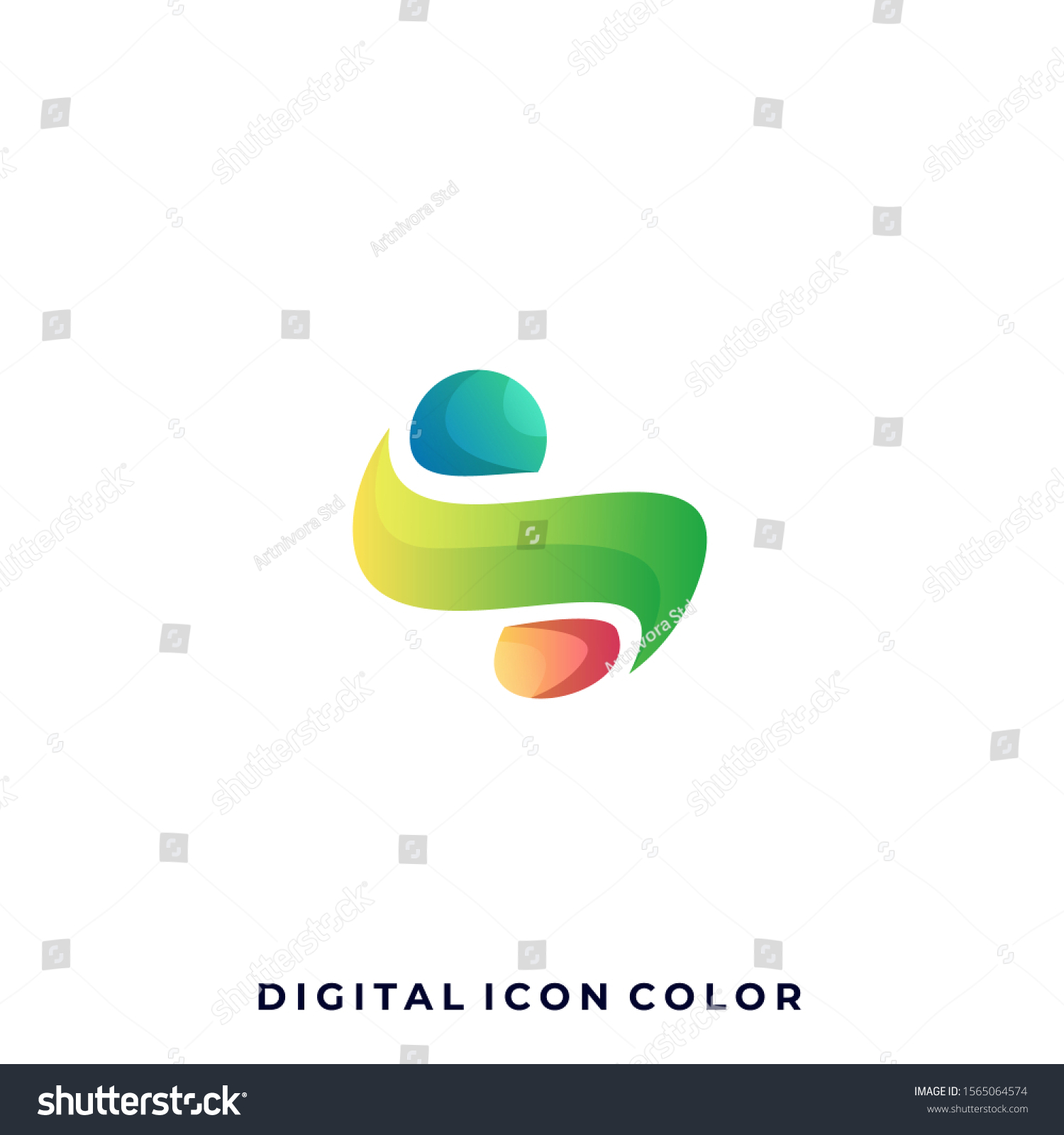 Letter N Colorful Illustration Vector Design Stock Vector (Royalty Free ...