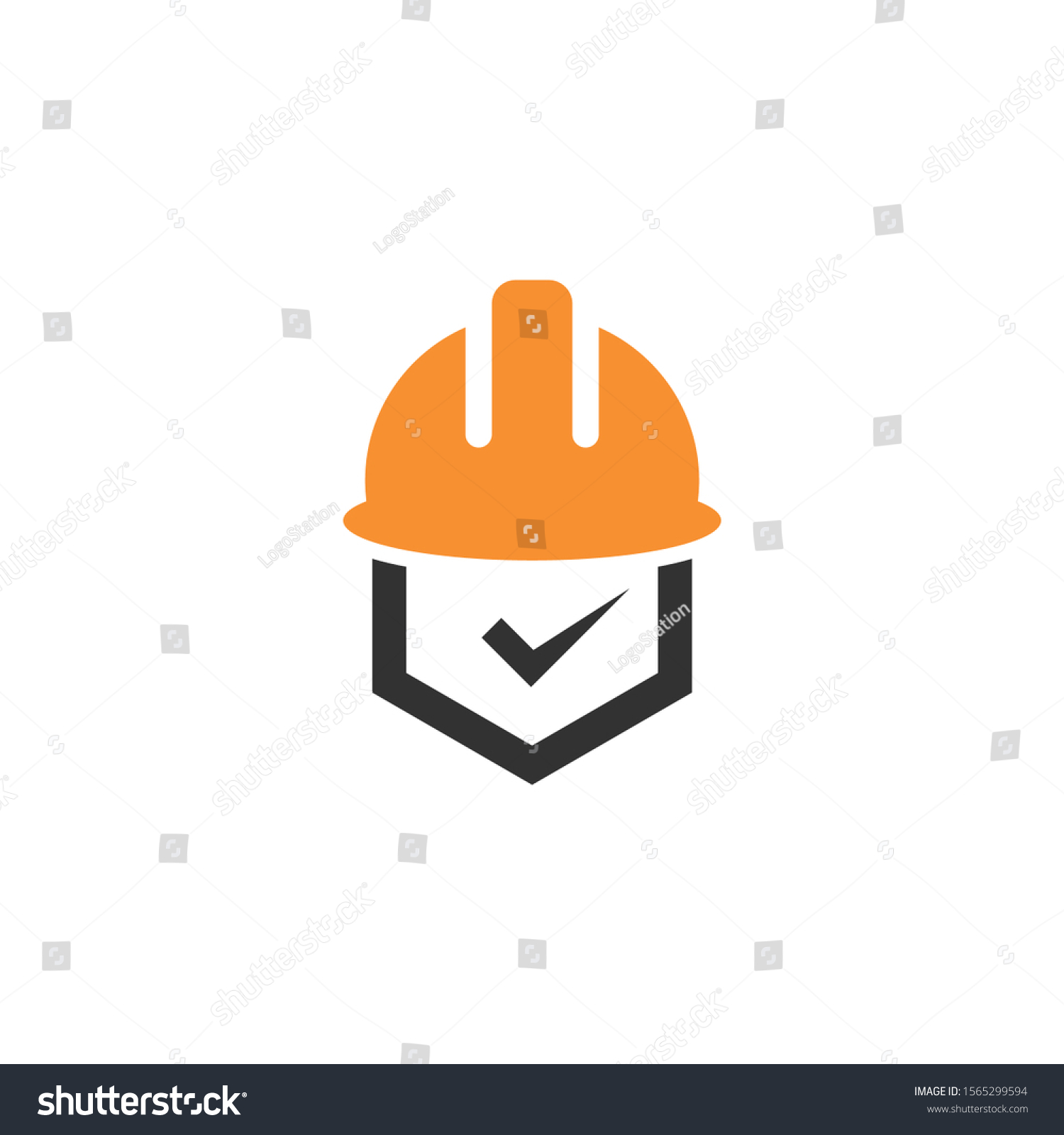 Helmet Construction Logo Design Template Stock Vector (Royalty Free ...