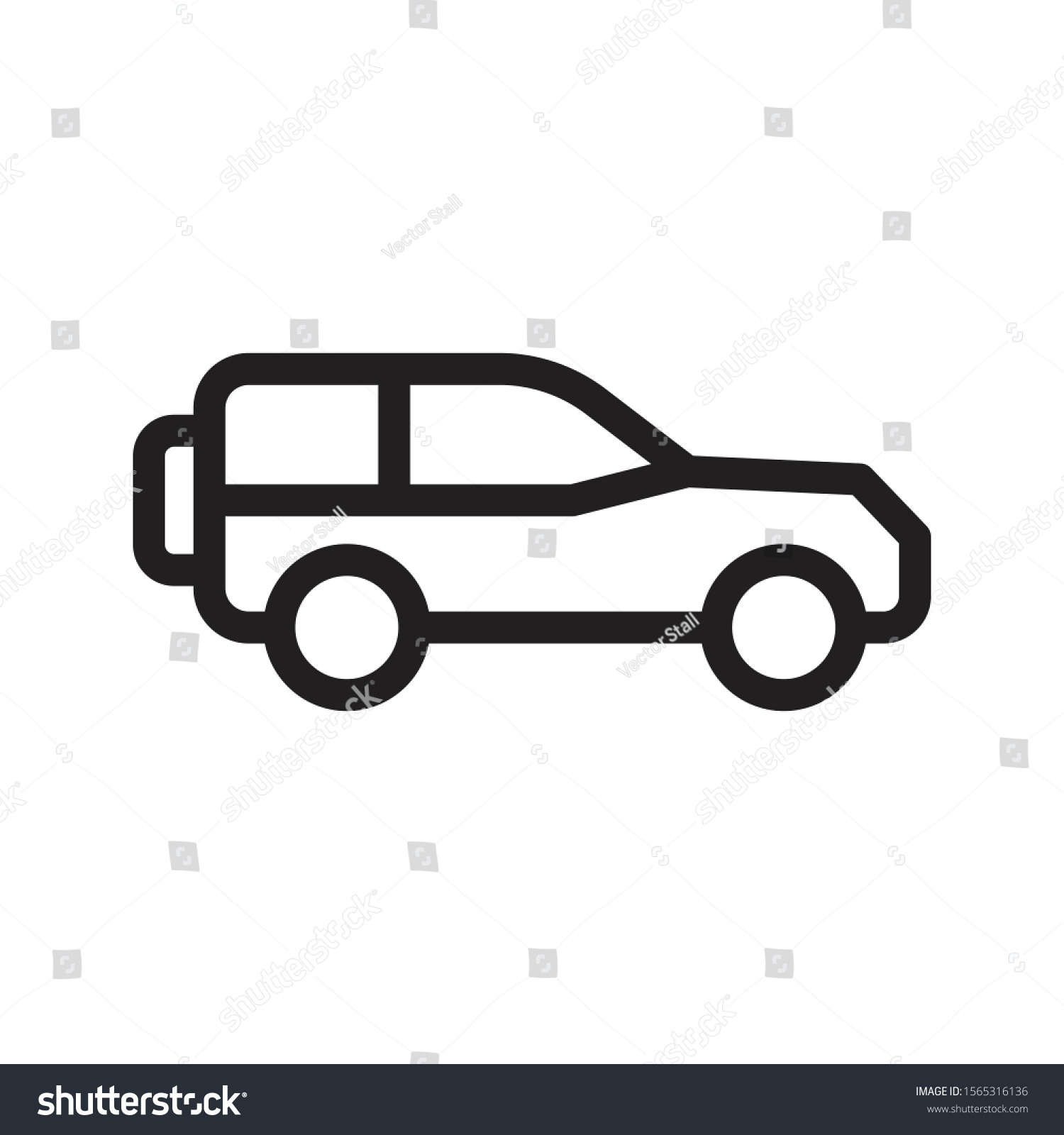 Car Vector Thin Line Icon Stock Vector (Royalty Free) 1565316136 ...