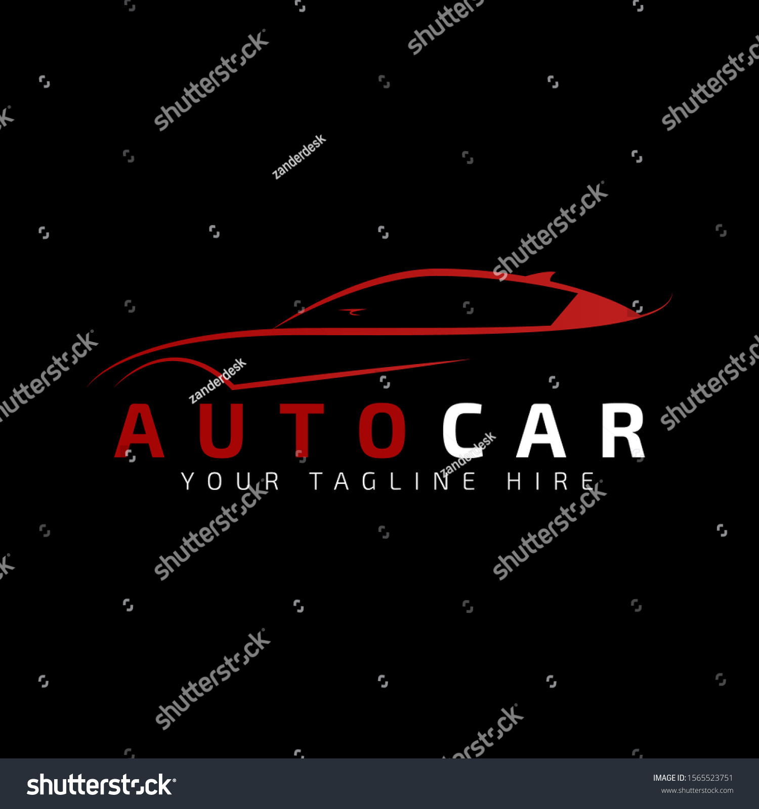 Red Car Logo Template Black Background Stock Vector (Royalty Free ...