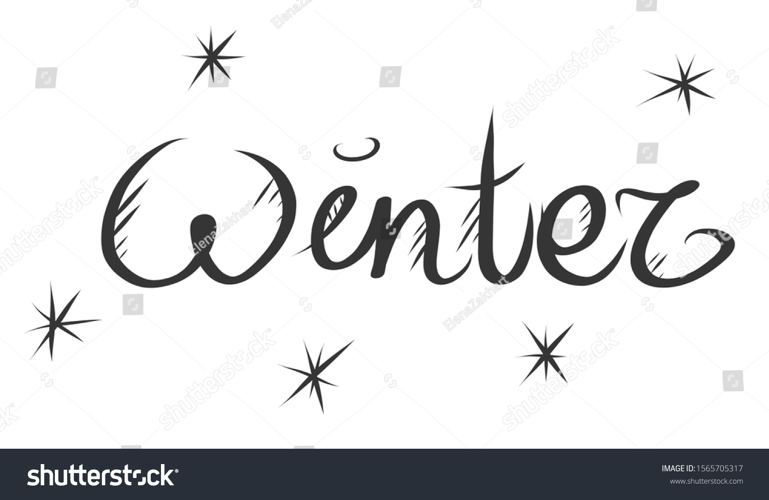 word-winter-written-by-hand-vector-stock-vector-royalty-free