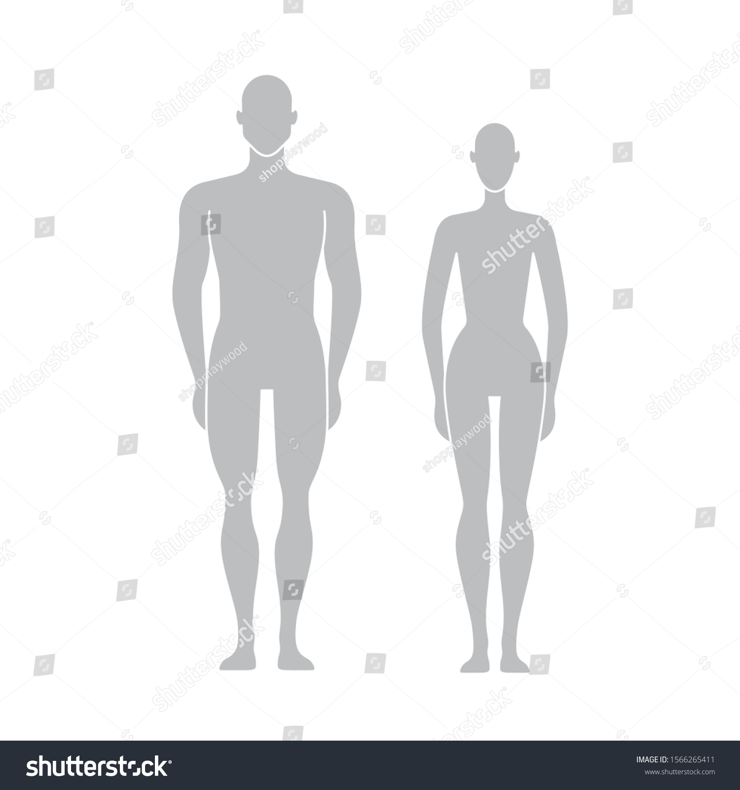 Vector Dummy Silhouette Mannequin Male Female Stock Vector (Royalty ...