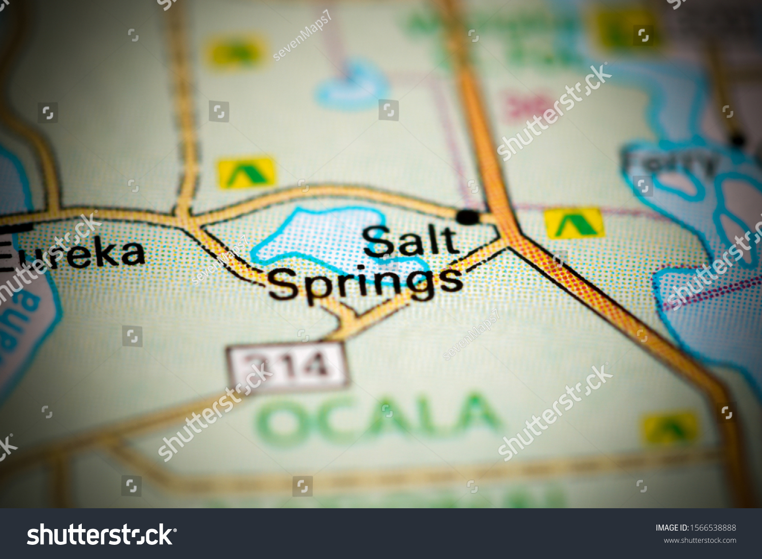 Stock Photo Salt Springs Florida Usa On A Map 1566538888 
