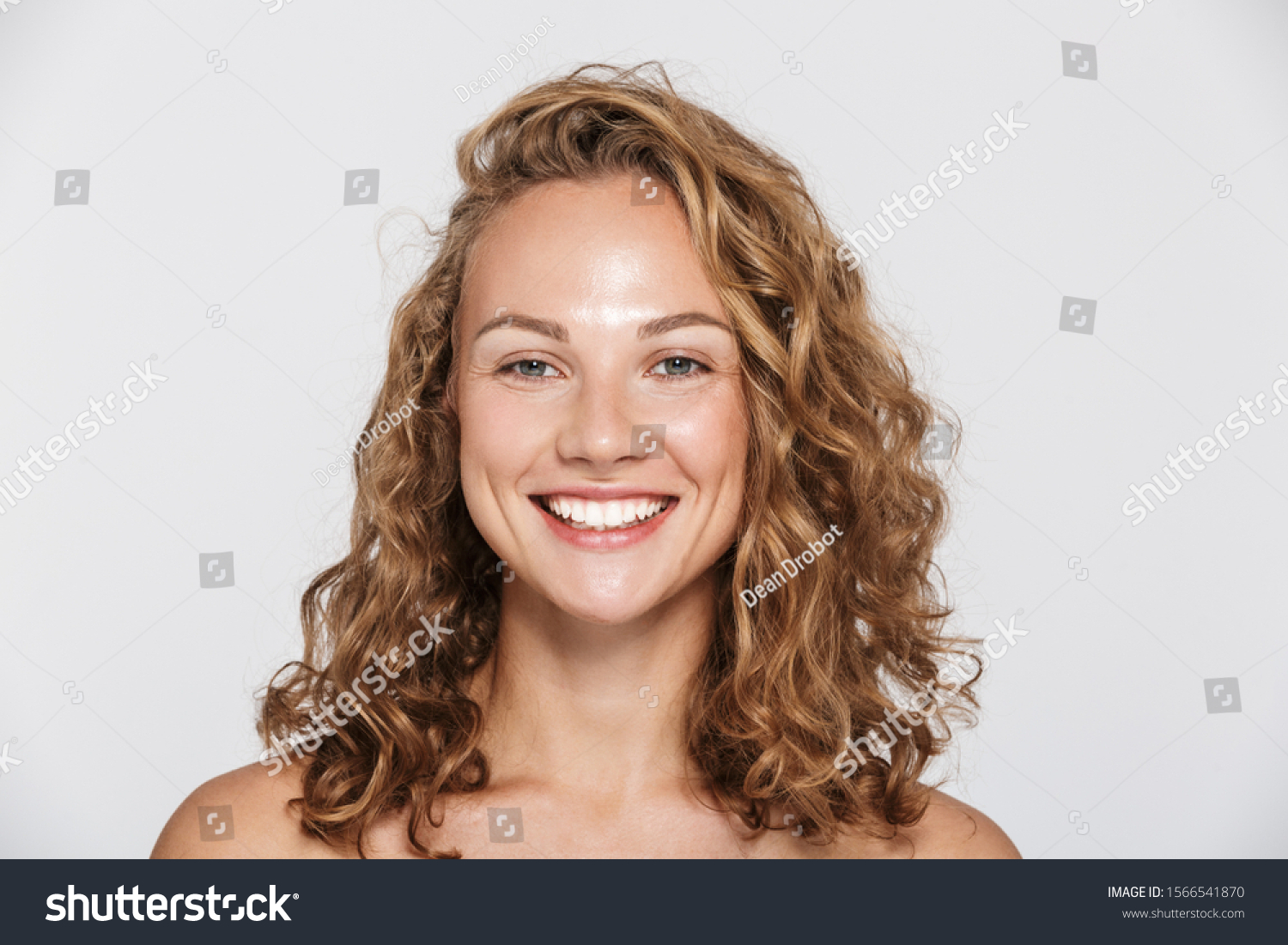 Image Happy Halfnaked Woman Smiling Looking Stock Photo Shutterstock