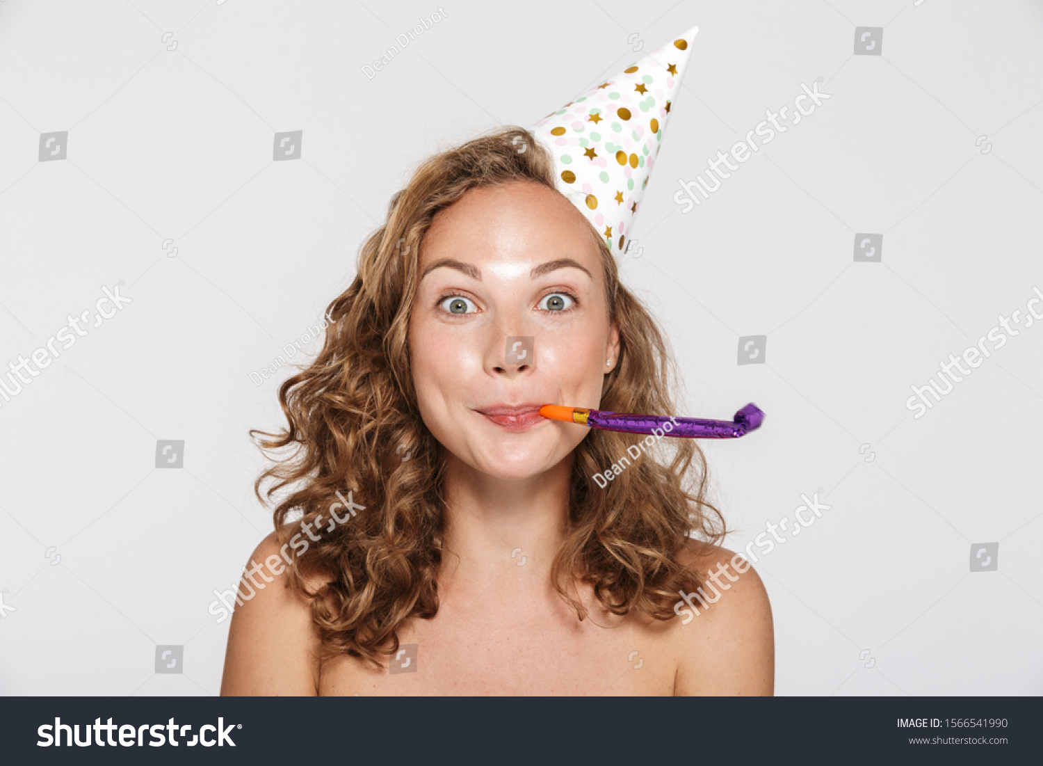 Image Surprised Halfnaked Woman Wearing Party Stock Photo Shutterstock