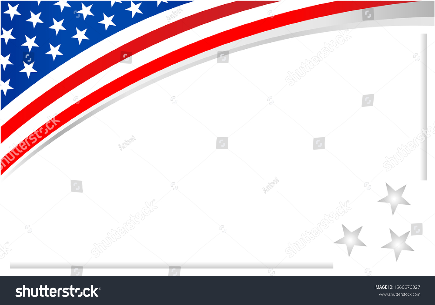 American Flag Banner Frame Empty Space Stock Vector (Royalty Free ...