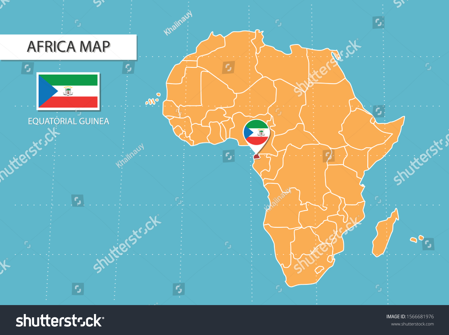 Equatorial Guinea On Africa Map Equatorial Guinea Map Africa Icons Showing Stock Vector (Royalty Free)  1566681976 | Shutterstock