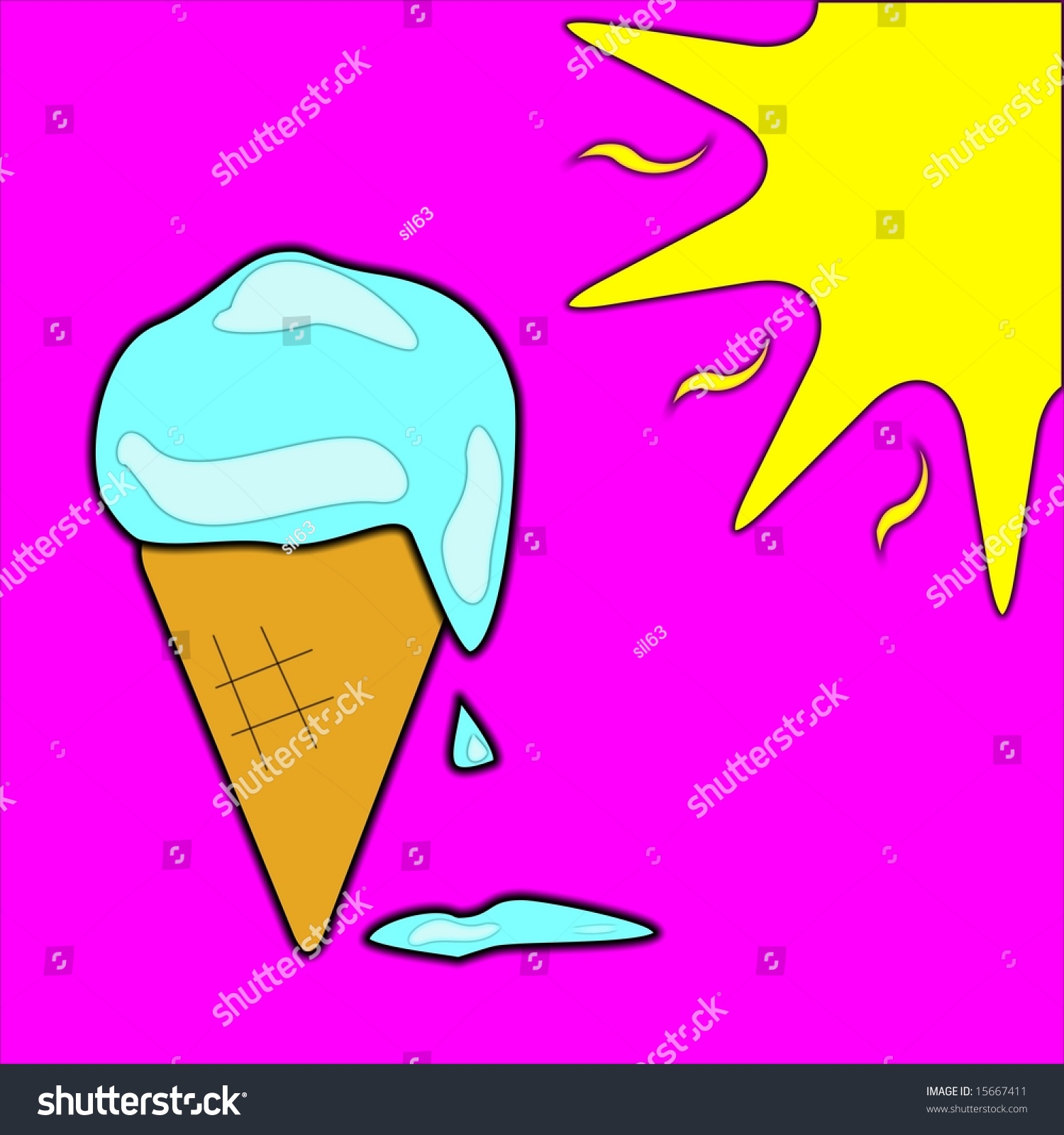 Мороженое тает на солнце