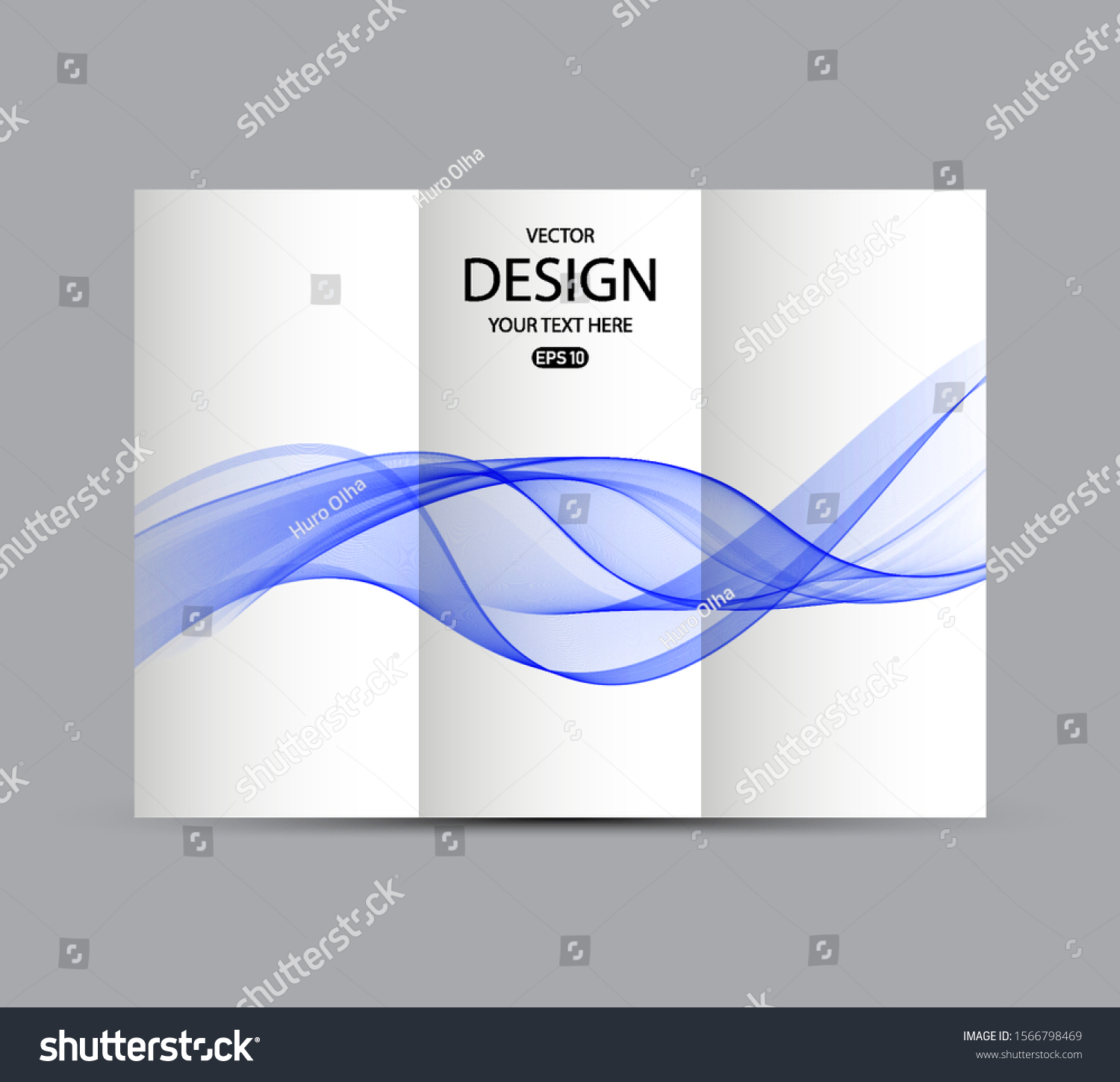 Vector Background Blue Wave Booklet Template Stock Vector (Royalty Free ...