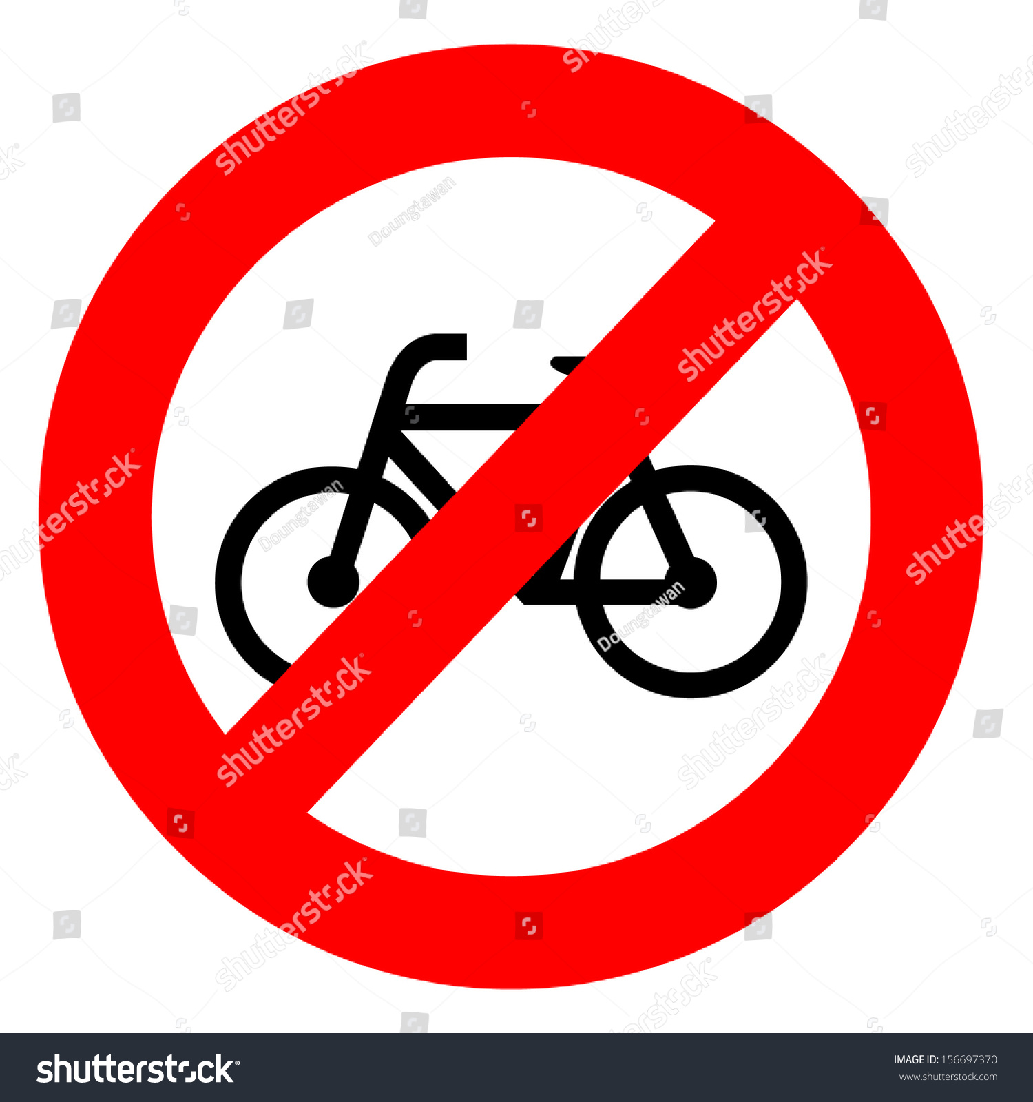 No Bicycle Sign Stock Vector (Royalty Free) 156697370 | Shutterstock