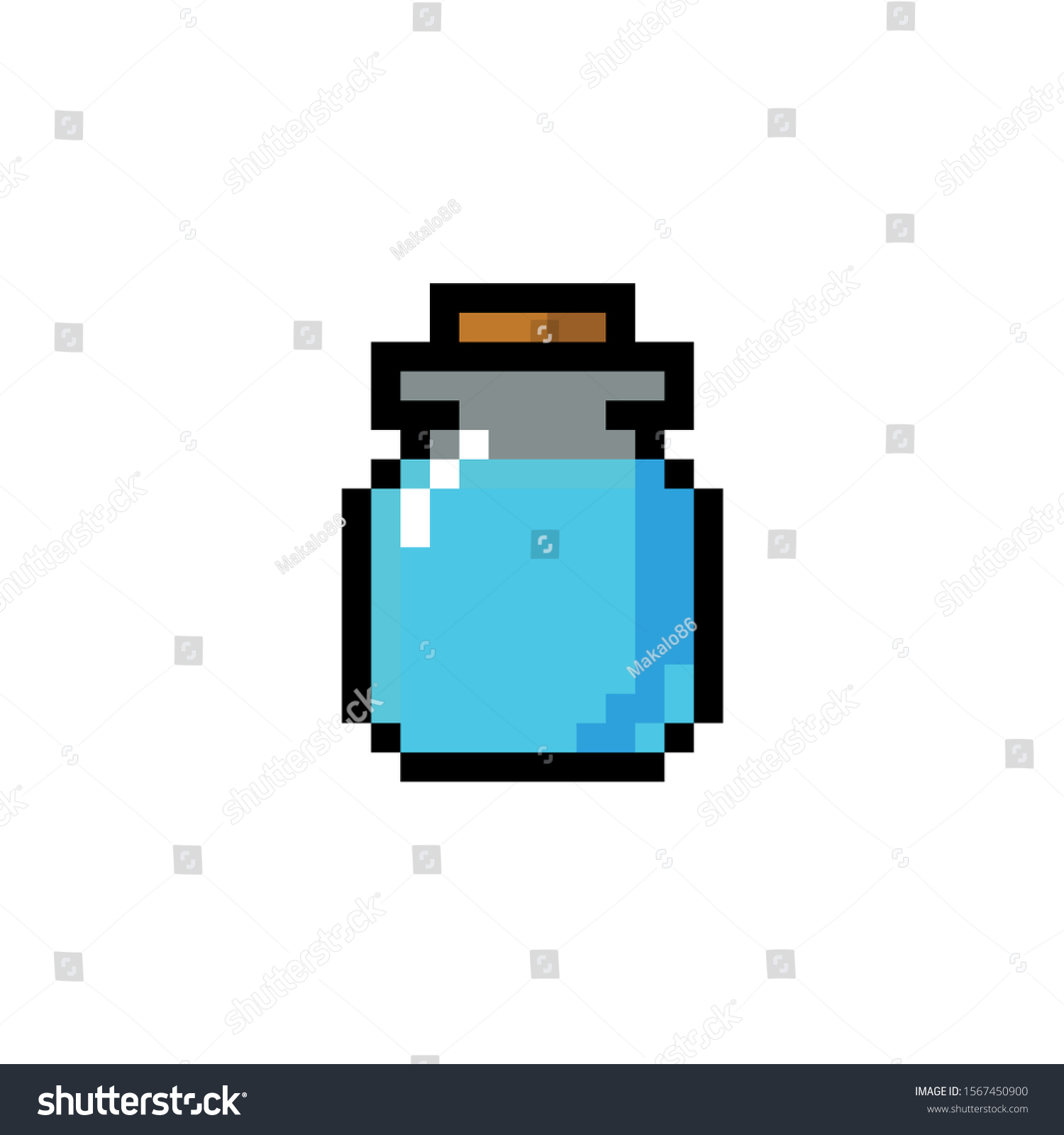 Pixel Art Icon Game Object Flask Stock Vector (Royalty Free) 1567450900 ...