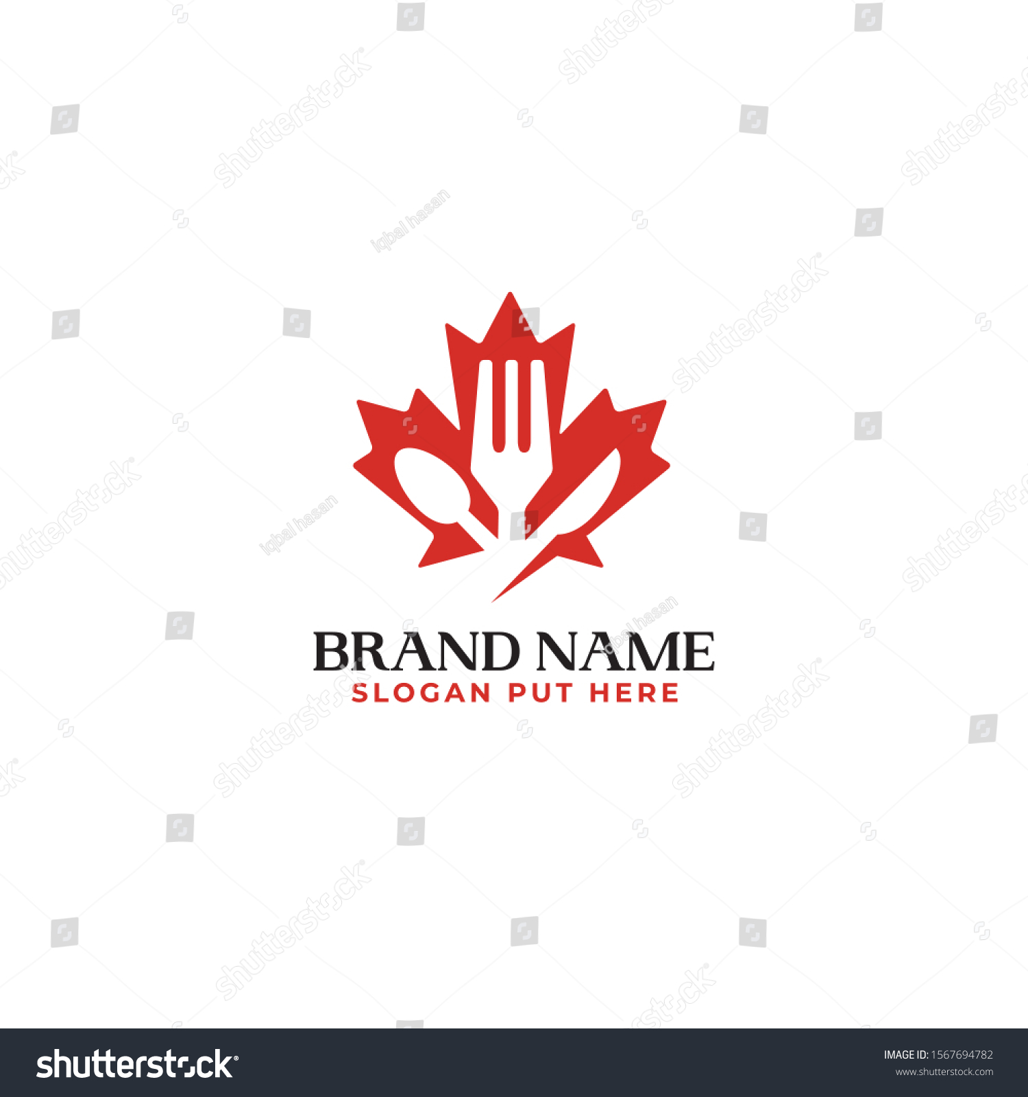 Creative Modern Canadian Restaurant Kitchen Logo Stock Vector Royalty   Stock Vector Creative And Modern Canadian Restaurant Or Kitchen Logo Design Template Vector Eps 1567694782 