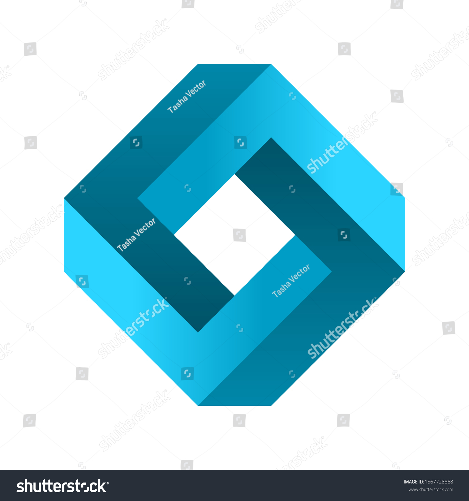 Impossible Rectangle Shape Blue Gradient Infinite Stock Vector (Royalty ...