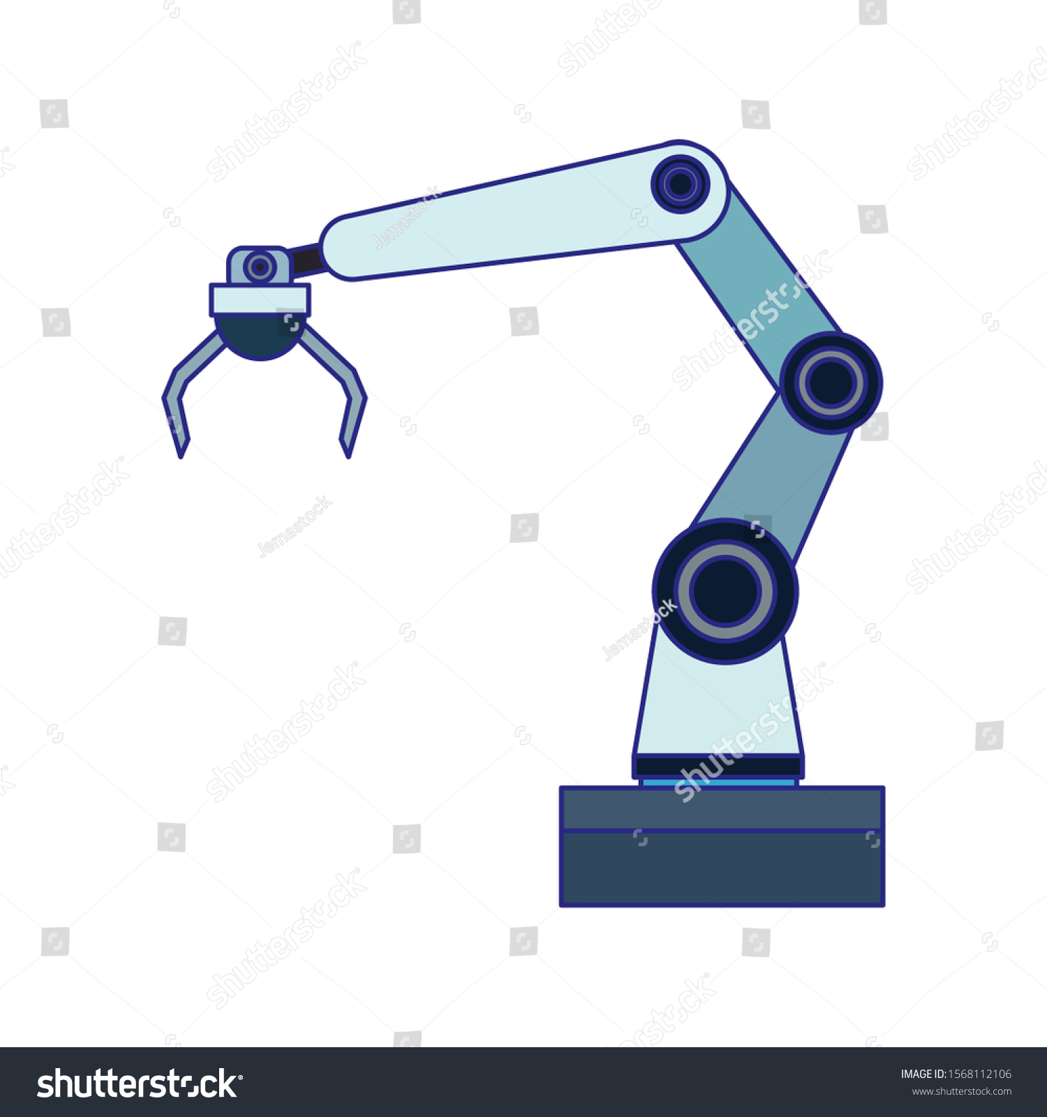 Robotic Arm Icon Over White Background Stock Vector (Royalty Free ...