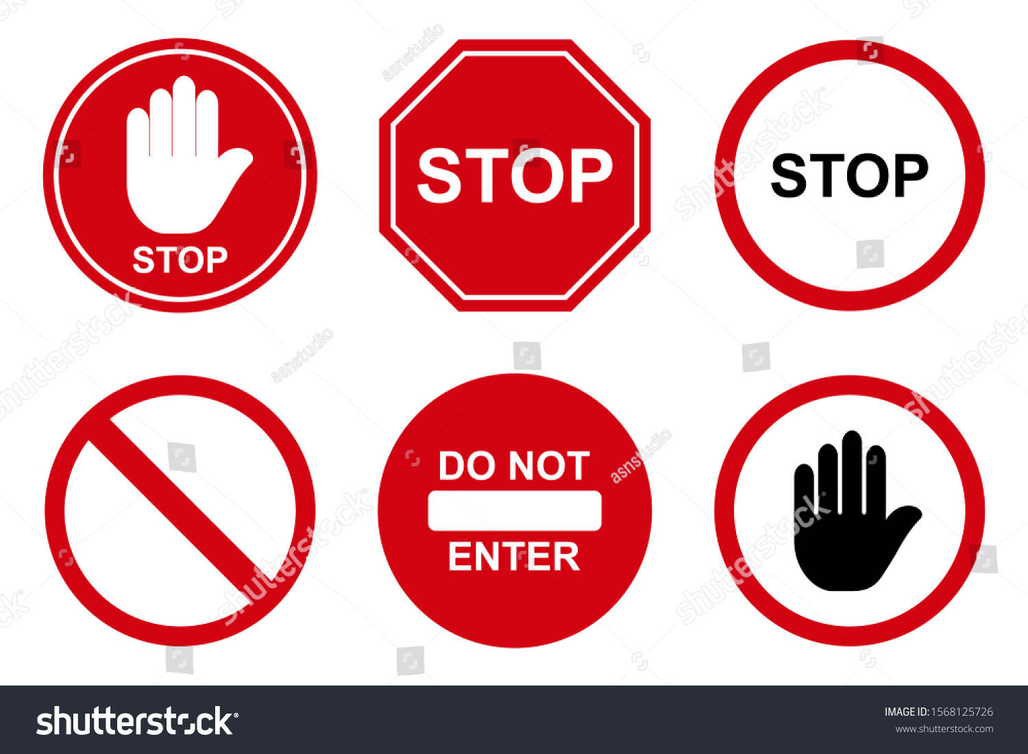 Traffic Stop Icon Design Set Traffic Stock Vector (Royalty Free ...