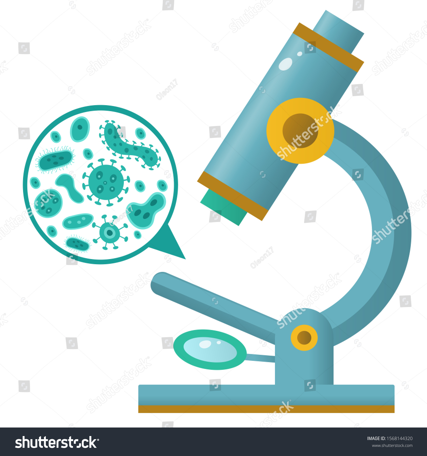 Color Image Microscope On White Background Stock Vector (Royalty Free ...