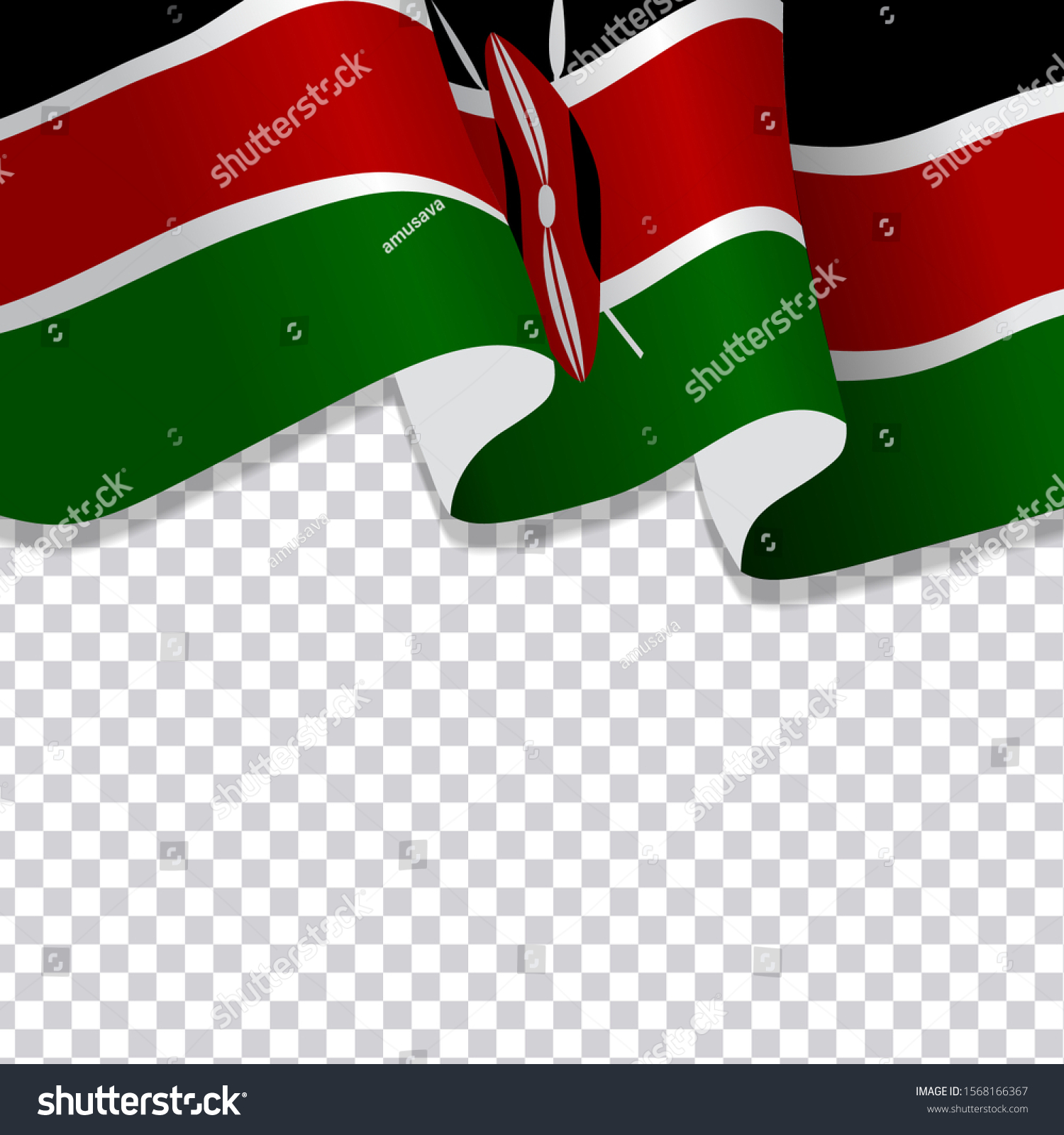 Waving Flag Kenya Illustration Wavy Kenya Stock Vector (Royalty Free ...