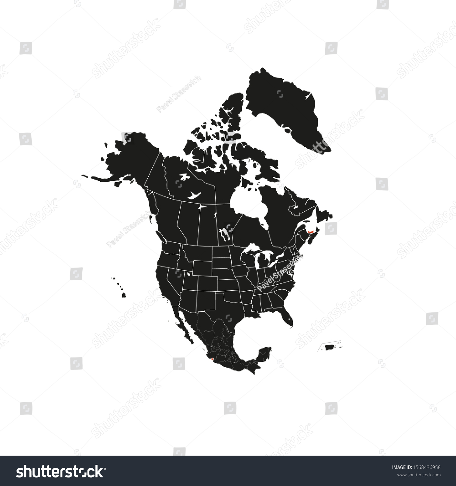 North America Country Borders Vector Illustration Stock Vector (Royalty ...