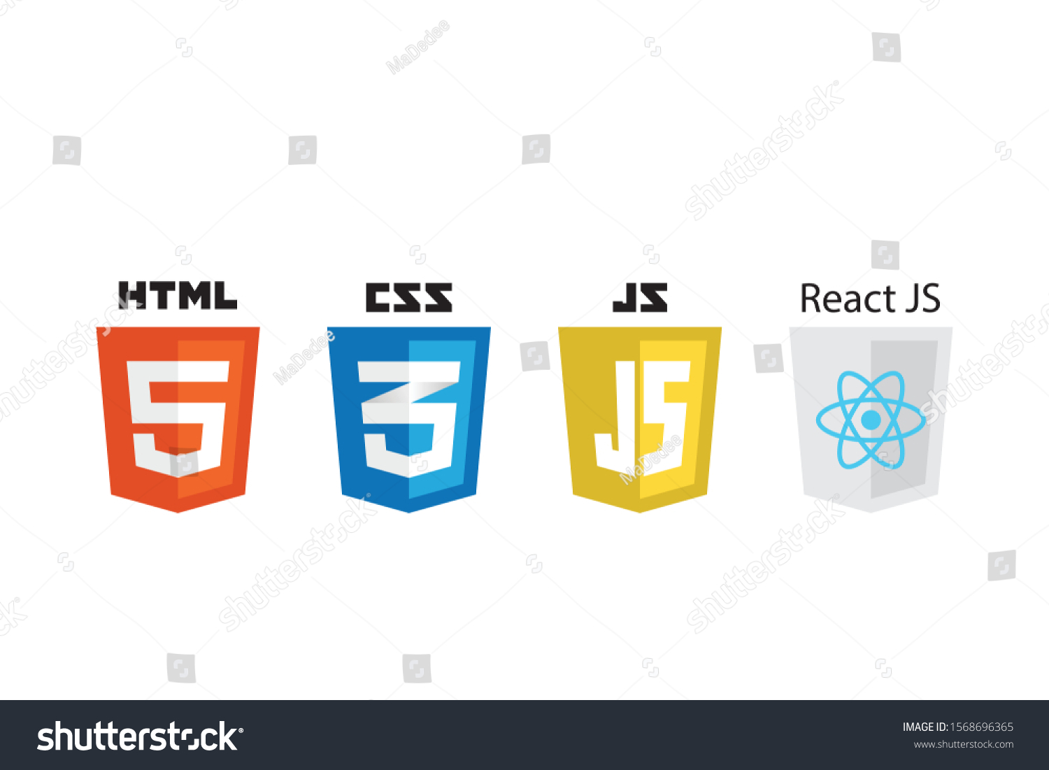 Vector Collection Web Development Shield Signs Stock Vector (Royalty ...