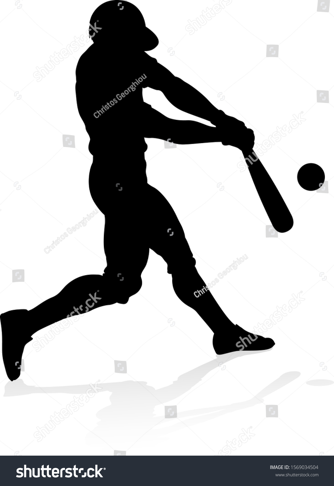 Baseball Player Sports Pose Detailed Silhouette Stock Vector (Royalty ...