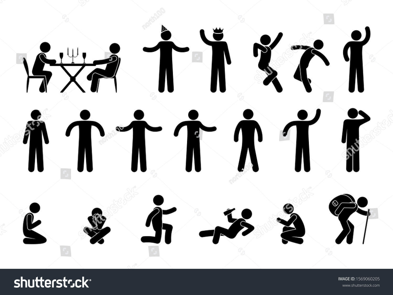 Icon Man Stick Figure People Illustration Stock Illustration 1569060205 ...